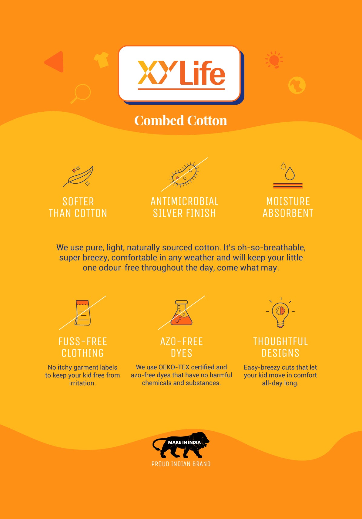 Boys t shirt playmate combed cotton grey - XYLife Kids Wear