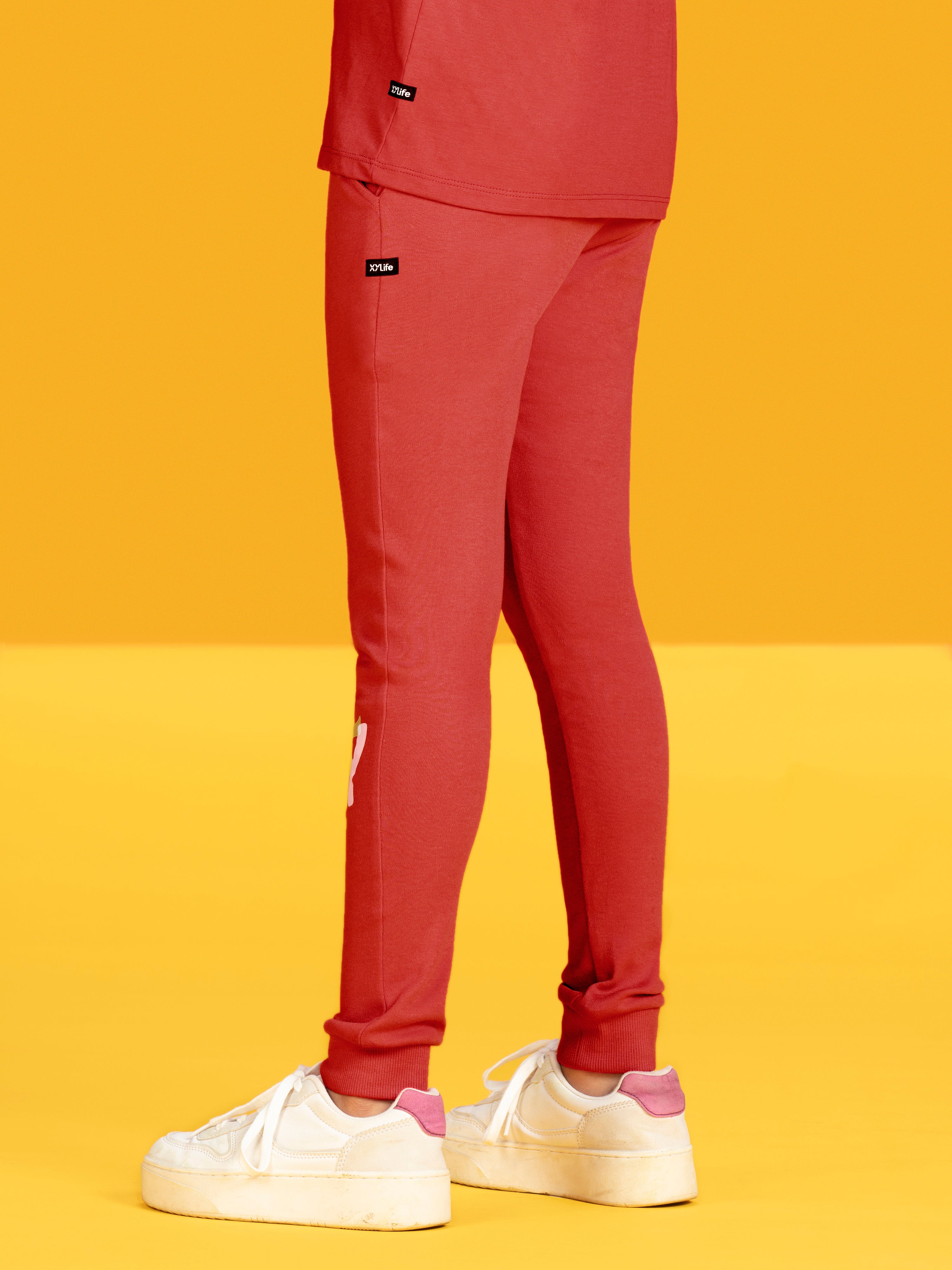 Playmate Boys Joggers Red Combed Cotton