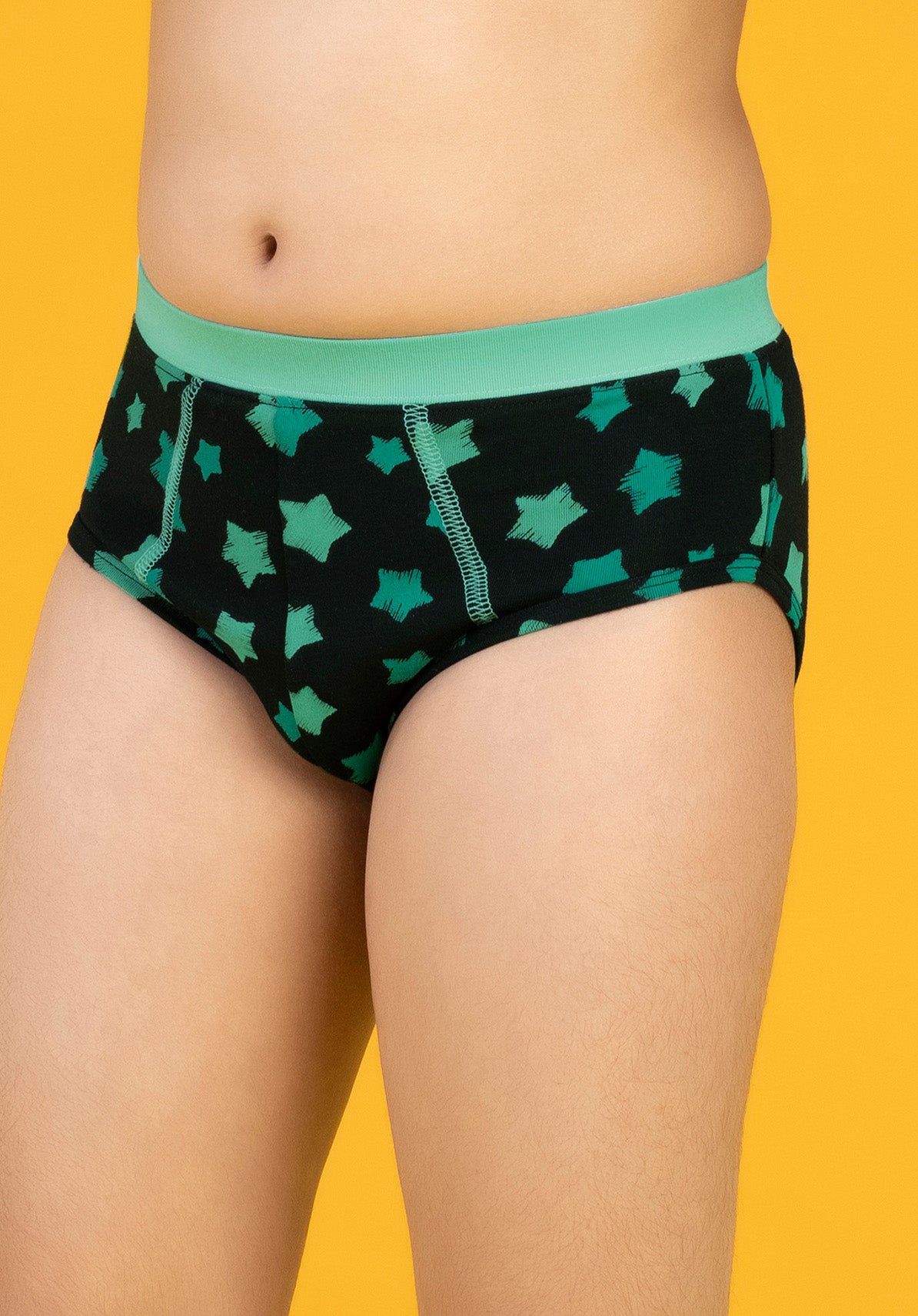Astro Boys Briefs Green Tencel Modal - Starry