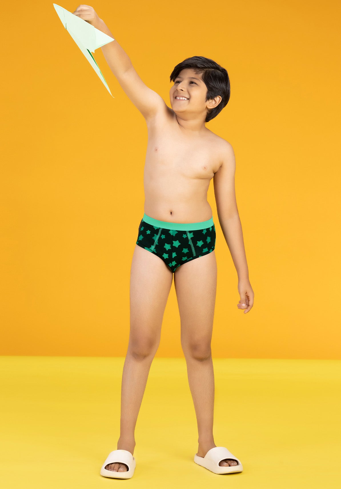 Astro Boys Briefs Green Tencel Modal - Starry
