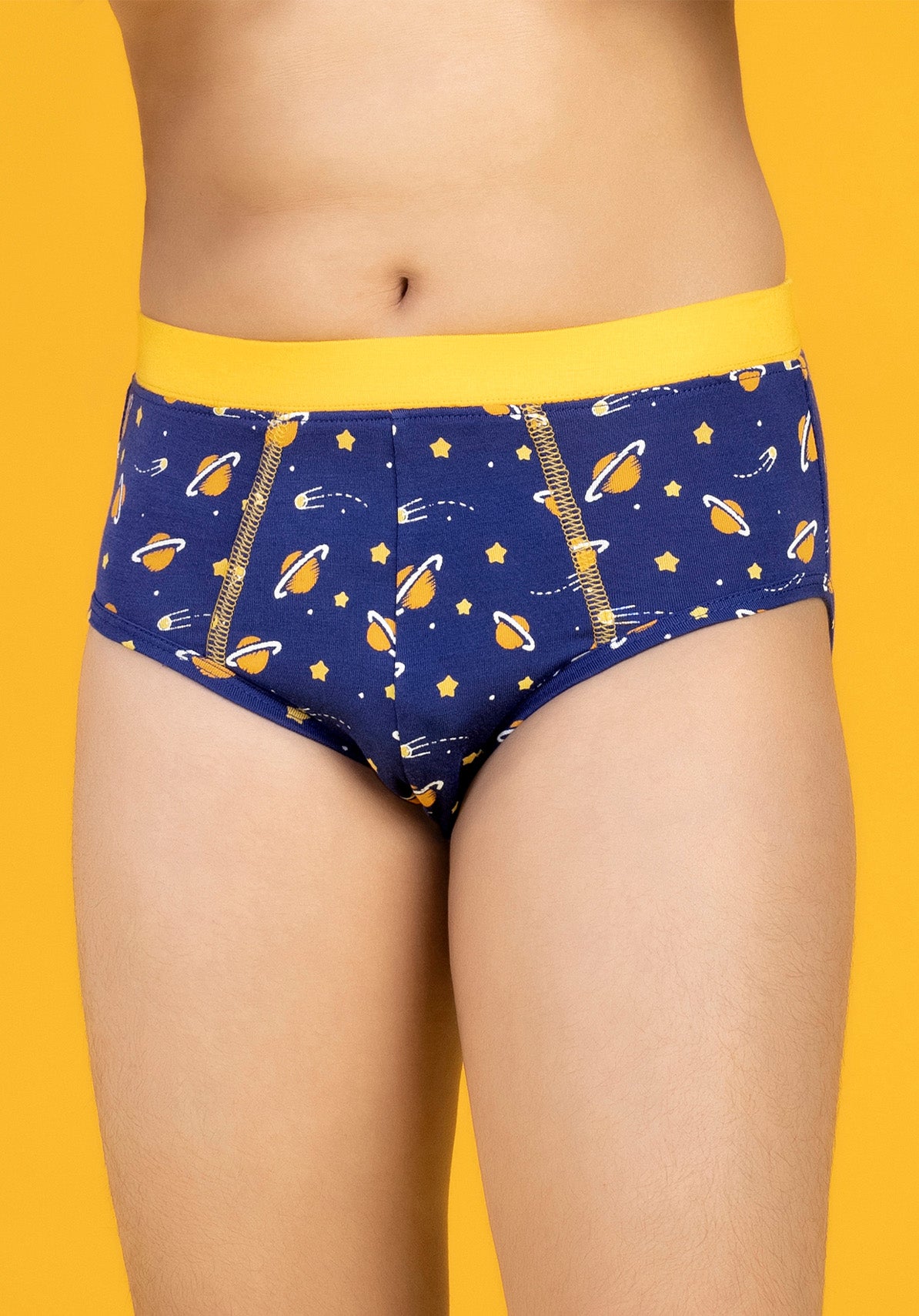 Astro Boys Briefs Blue Tencel Modal - Planets