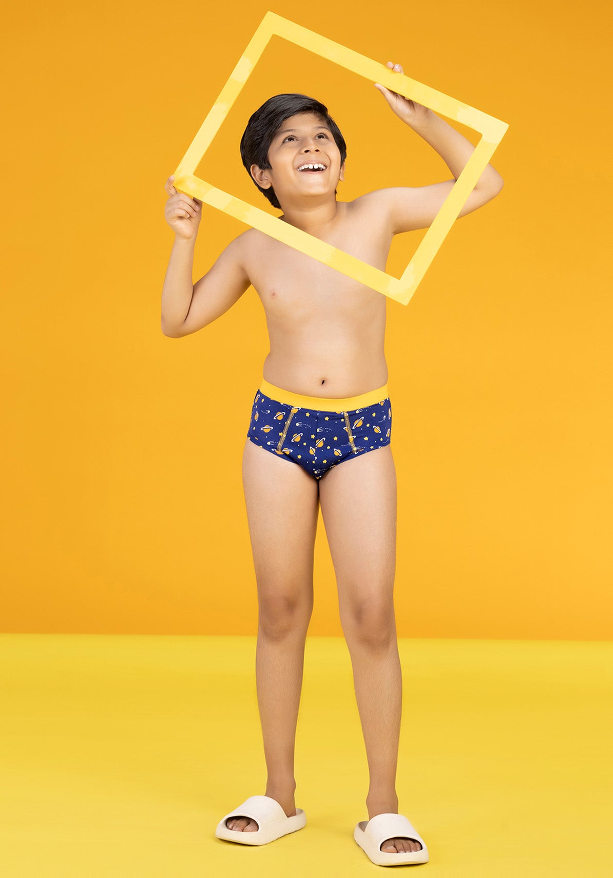 Astro Boys Briefs Blue Tencel Modal - Planets