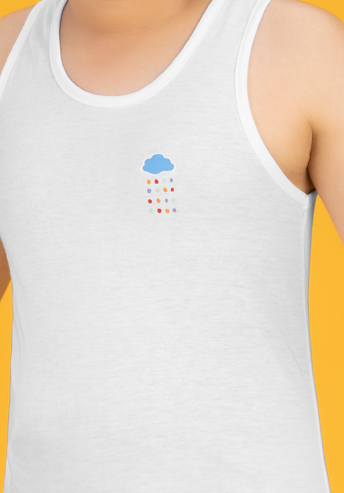 Boys vest raincloud scribbles cotton modal blue - XYLife Kids Wear