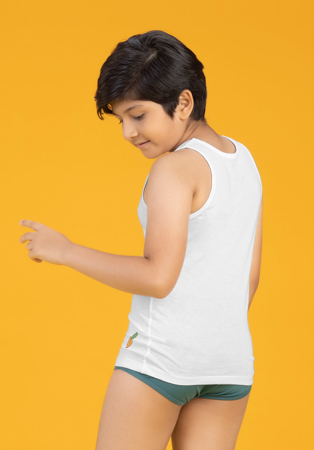 Boys vest carrot scribbles cotton modal orange - XYLife Kids Wear