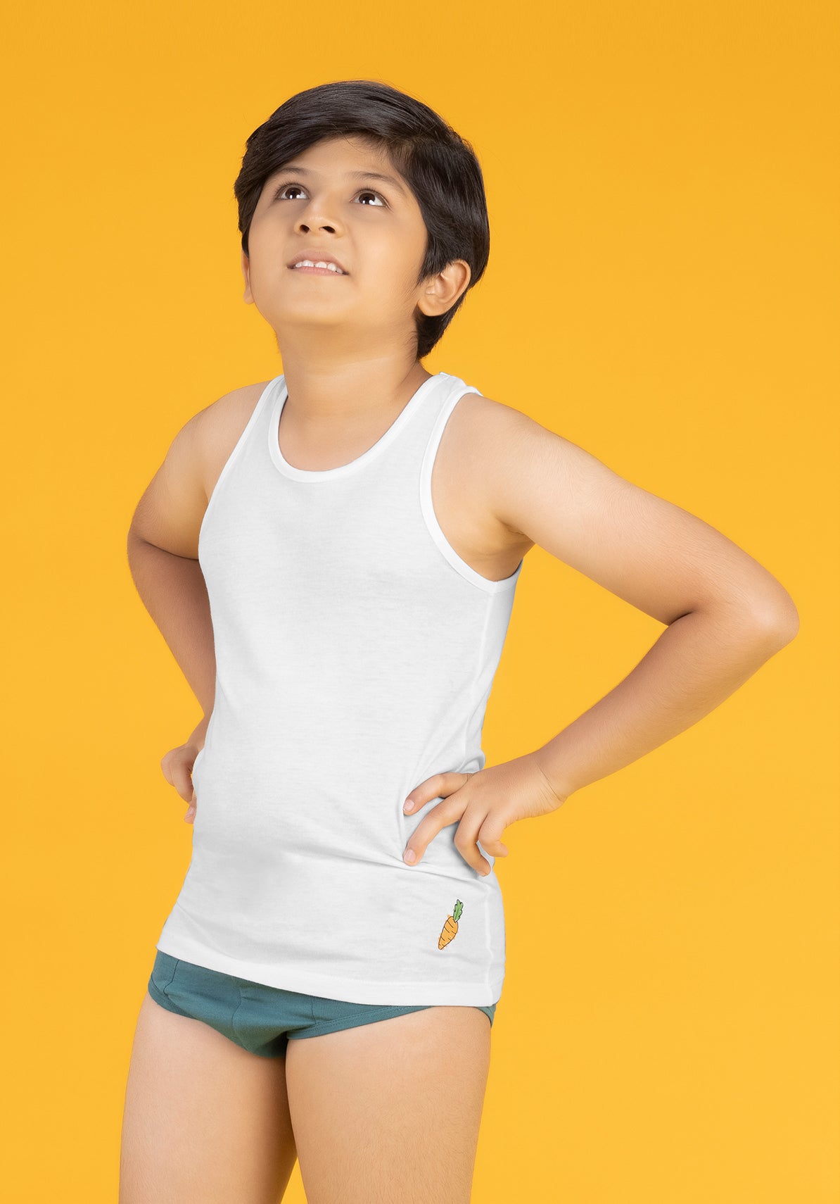 Boys vest carrot scribbles cotton modal orange - XYLife Kids Wear