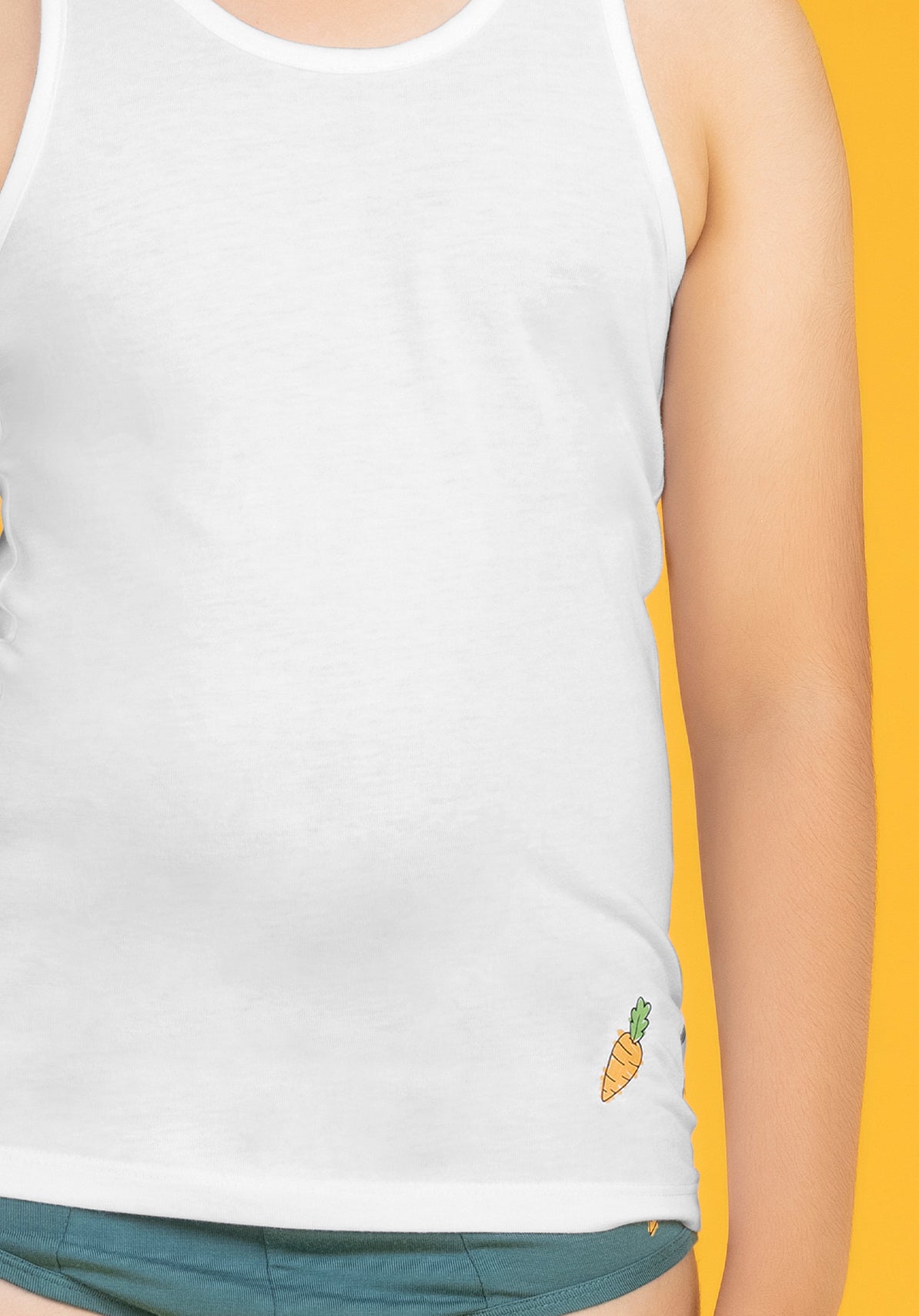 Boys vest carrot scribbles cotton modal orange - XYLife Kids Wear