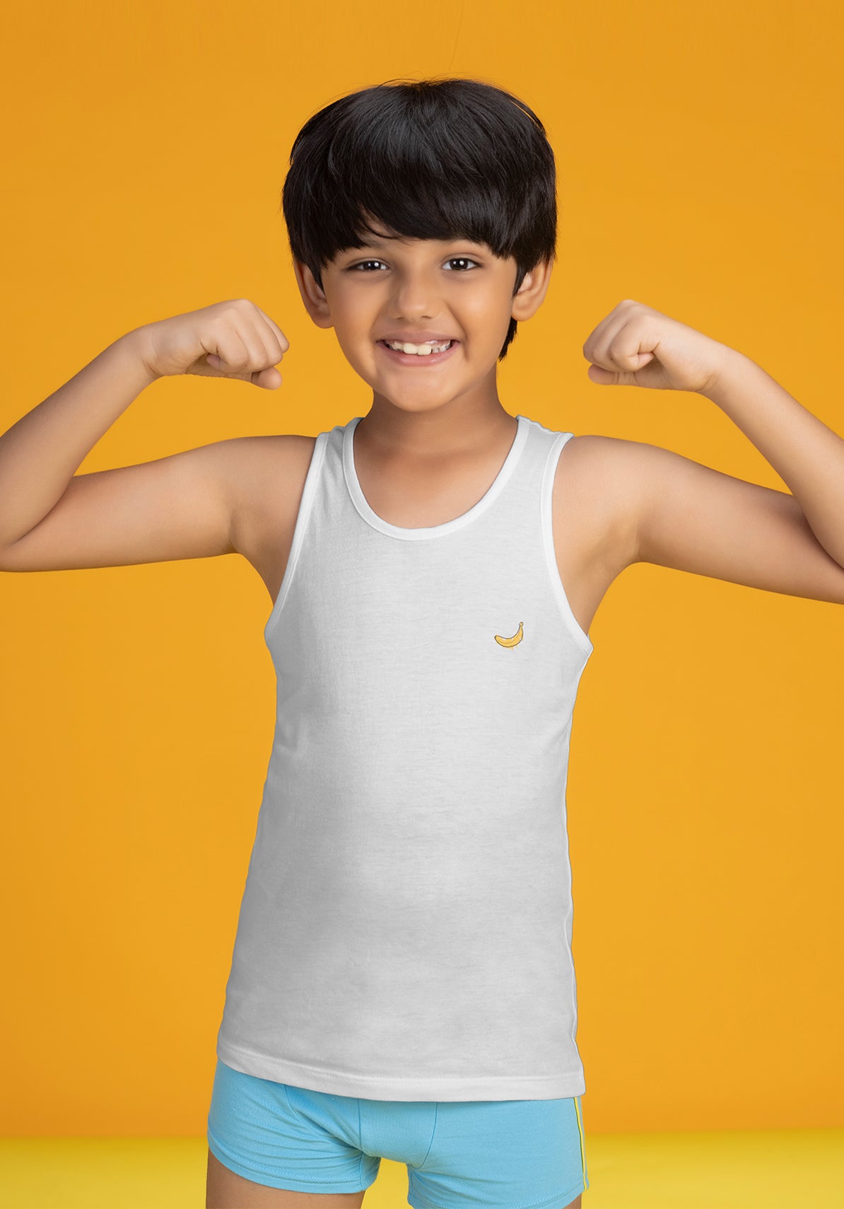 Boys vest banana scribbles cotton modal yellow - XYLife Kids Wear