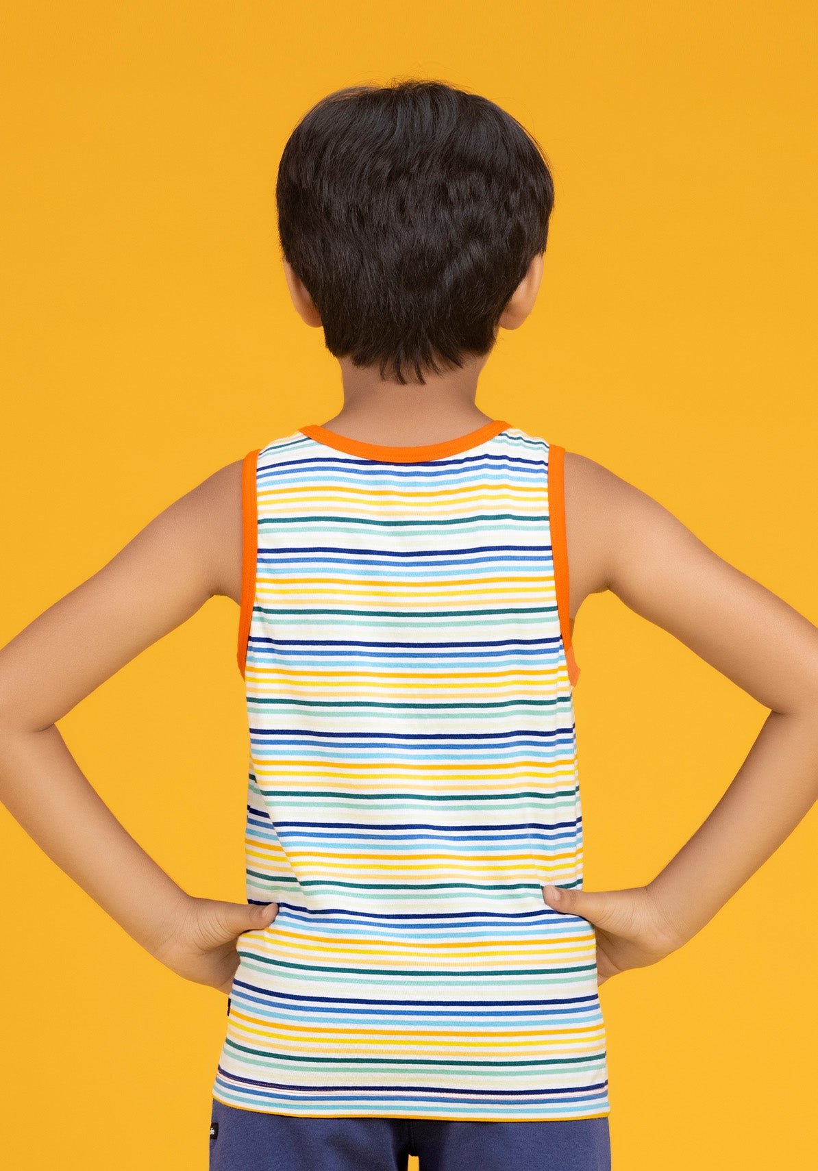 Arcade Boys Outer Vest Orange Combed Cotton