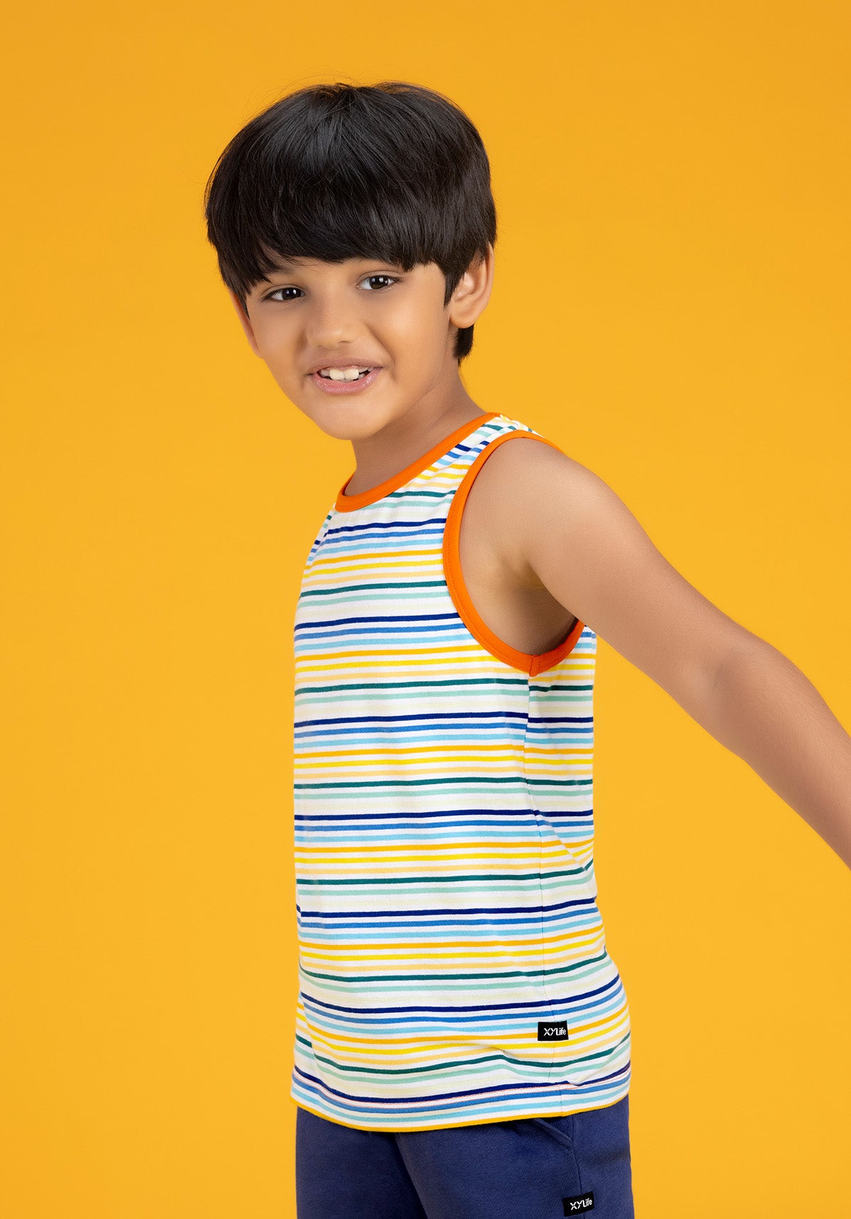 Arcade Boys Outer Vest Orange Combed Cotton