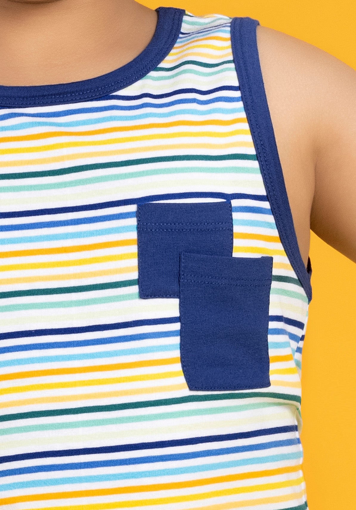 Arcade Boys Outer Vest Yellow Combed Cotton