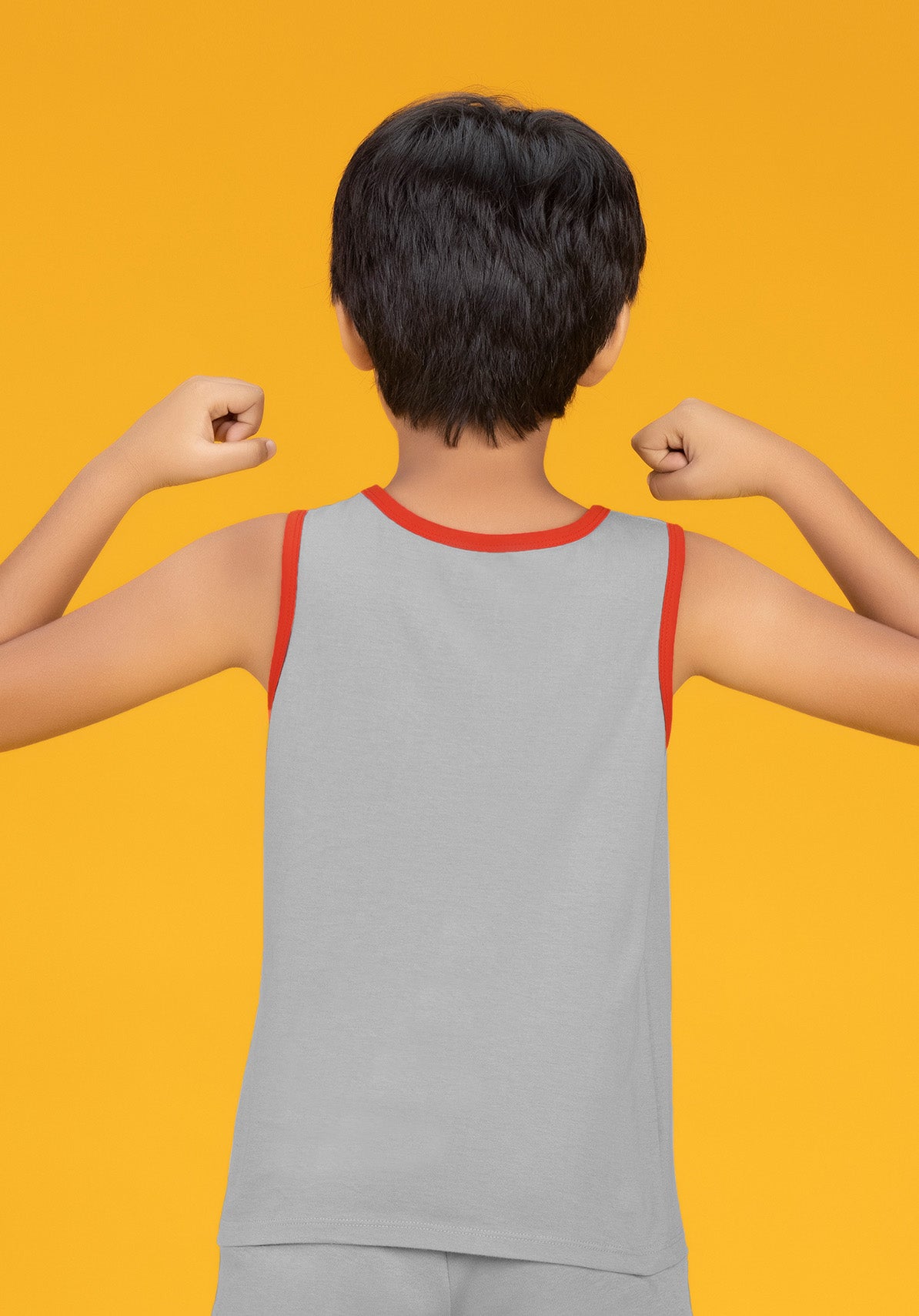 Playmate Boys Outer Vest Grey Combed Cotton