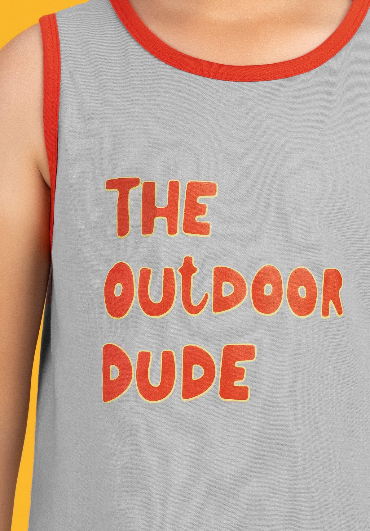 Playmate Boys Outer Vest Grey Combed Cotton