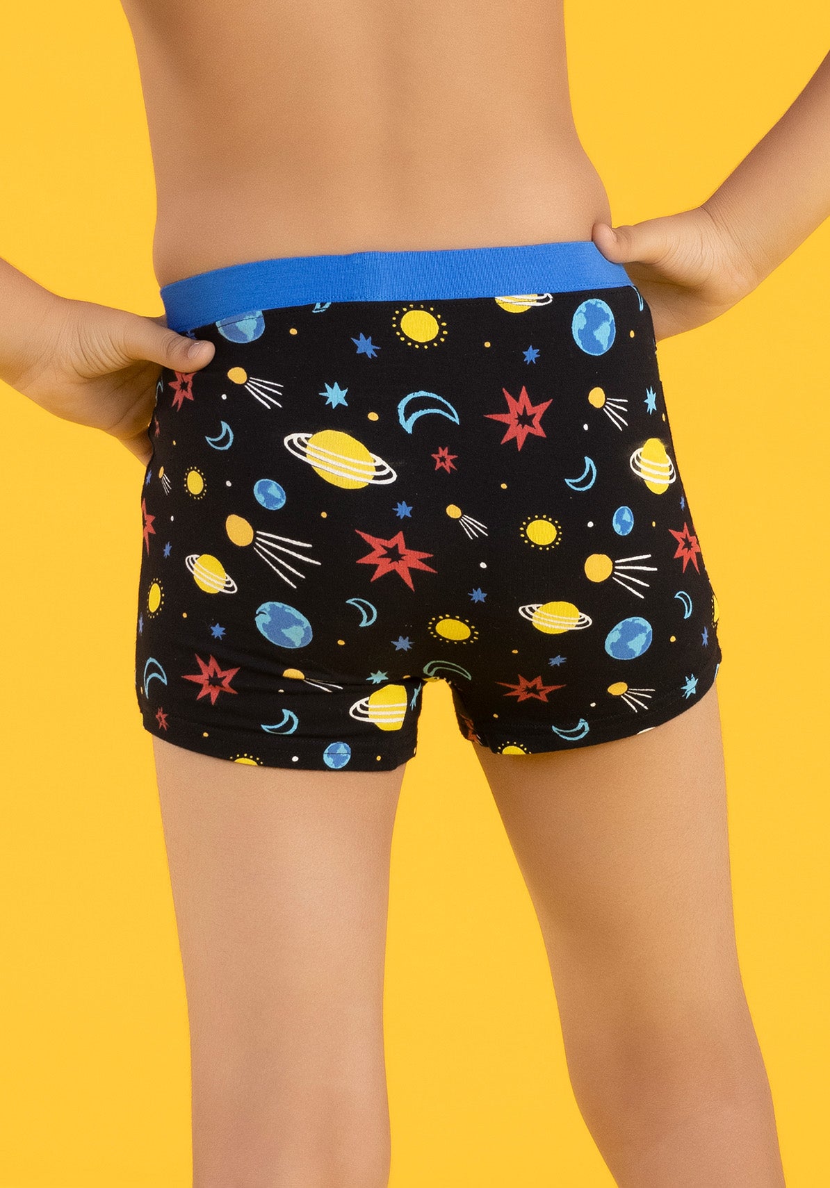 Boys trunks astro galaxy tencel modal black - XYLife Kids Wear