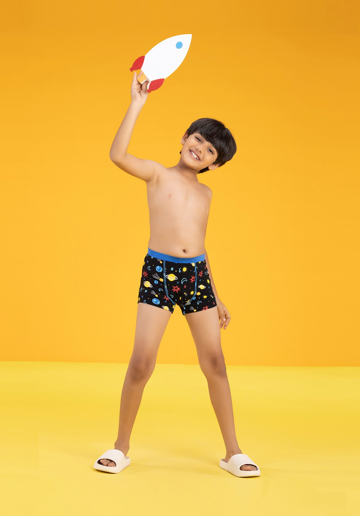 Boys trunks astro galaxy tencel modal black - XYLife Kids Wear