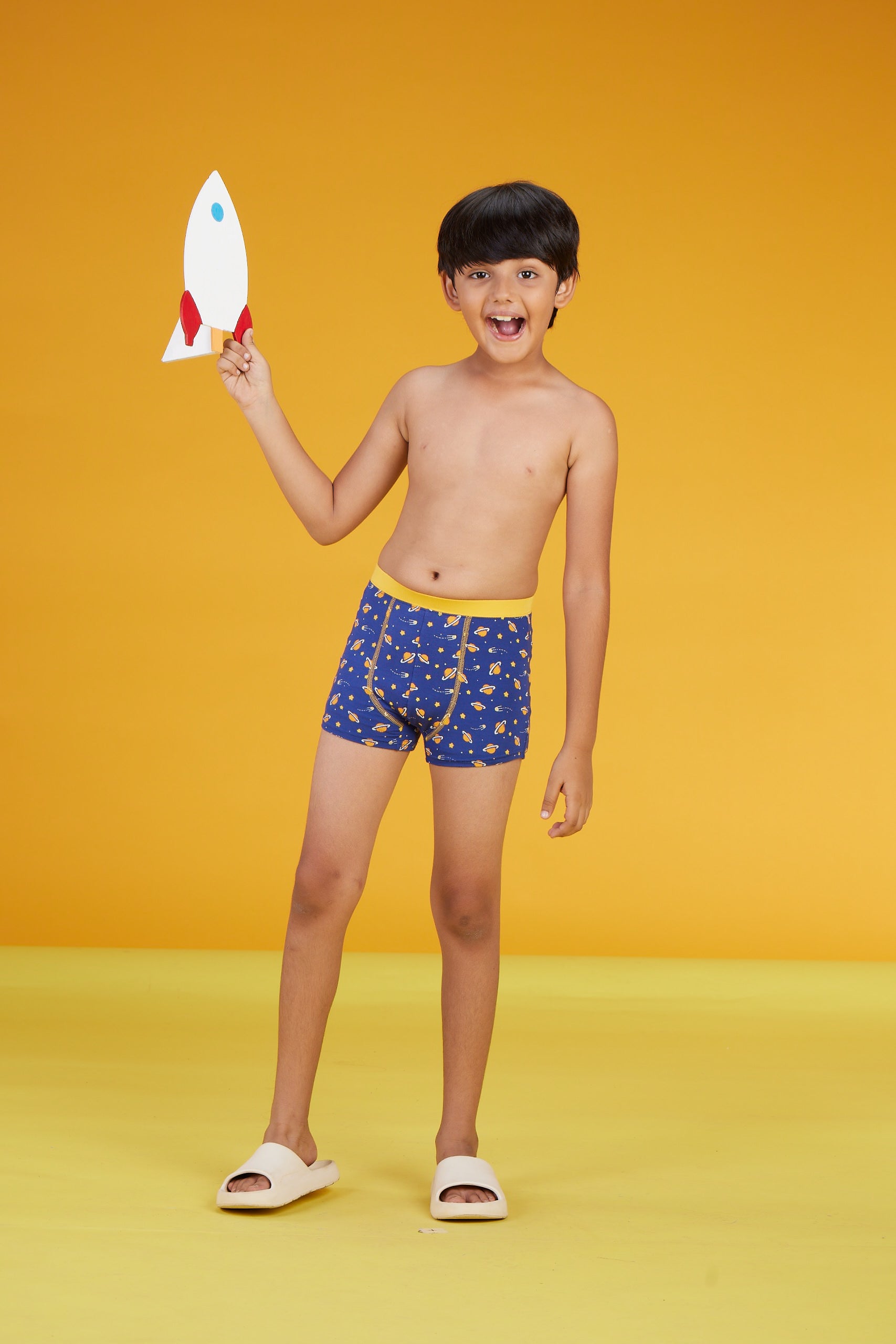 Boys trunks astro planets tencel modal blue - XYLife Kids Wear