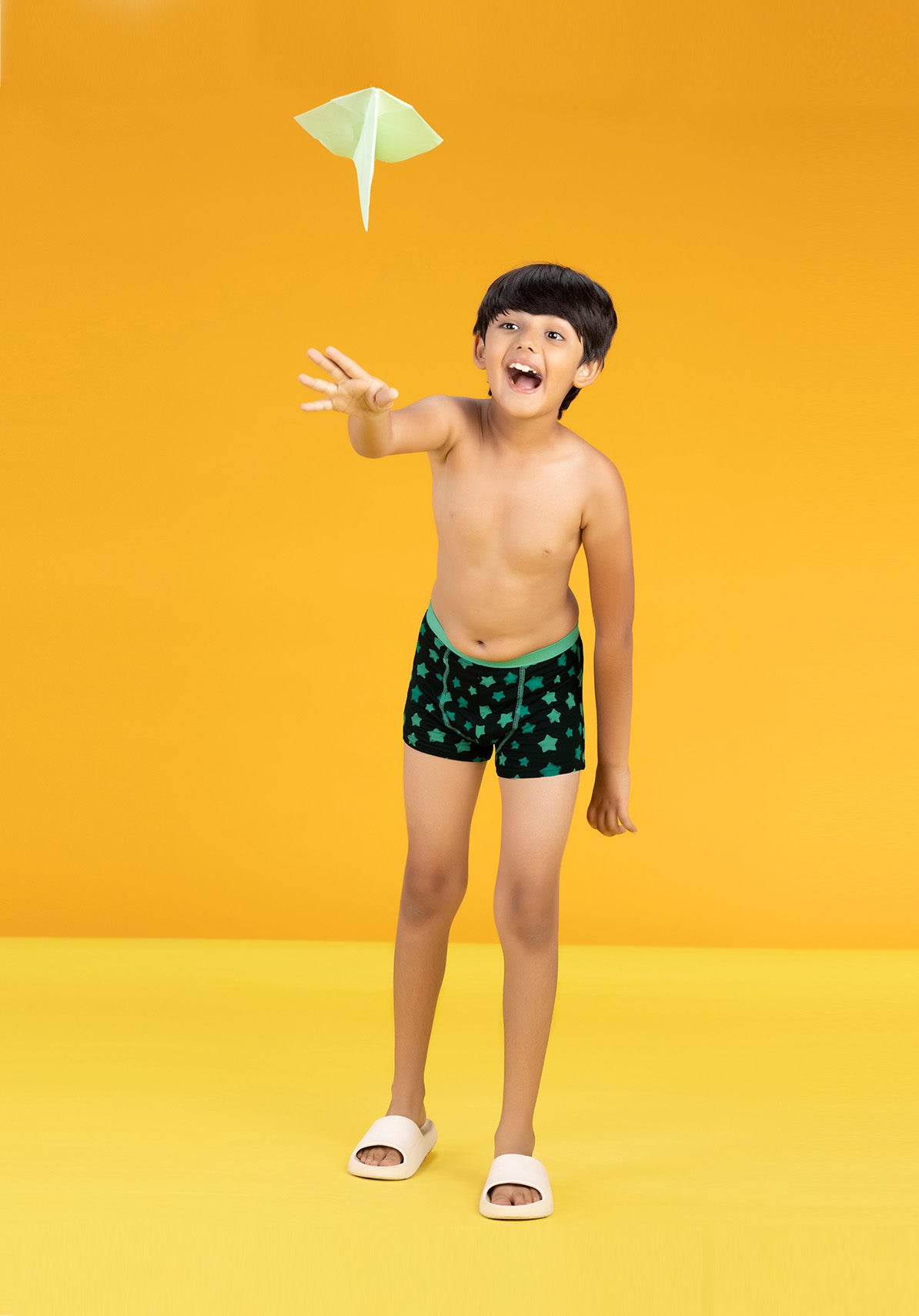 Boys trunks astro starry tencel modal green - XYLife Kids Wear