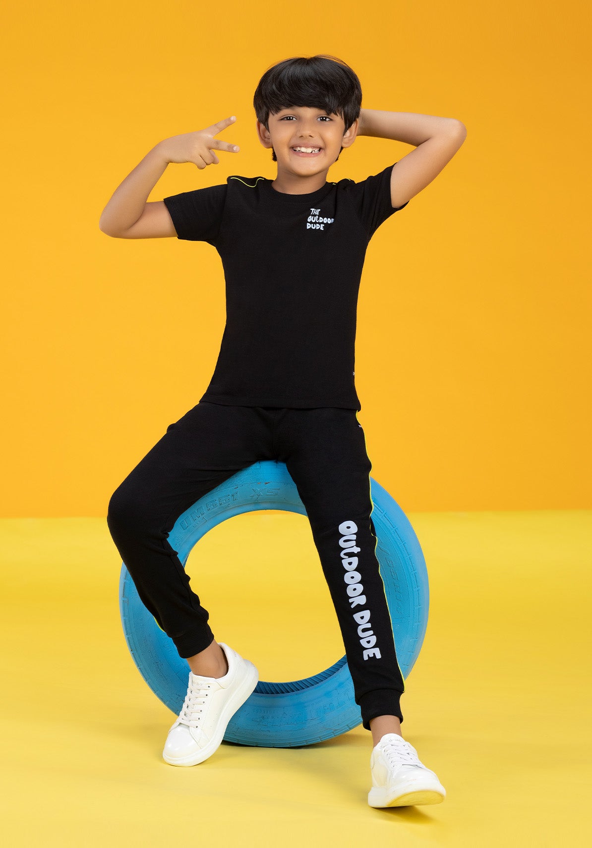 Playmate Boys T-shirt Black Combed Cotton