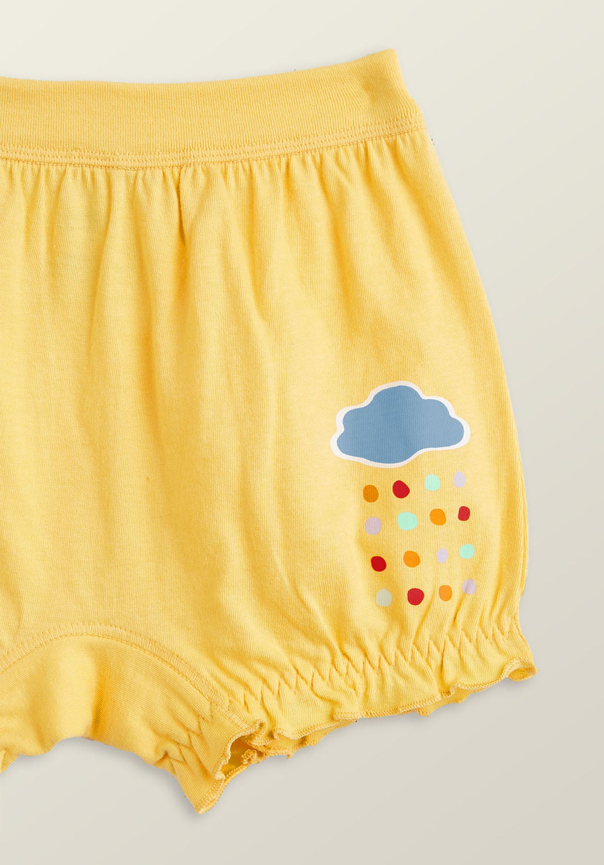 Girls bloomers scribbles raincloud combed cotton yellow - XYLife Kids Wear