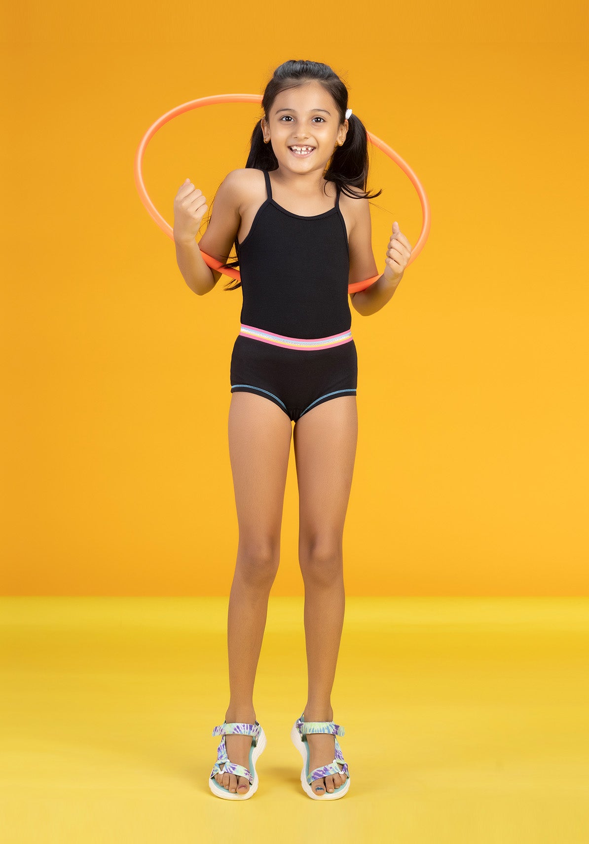 teen girl in boy shorts