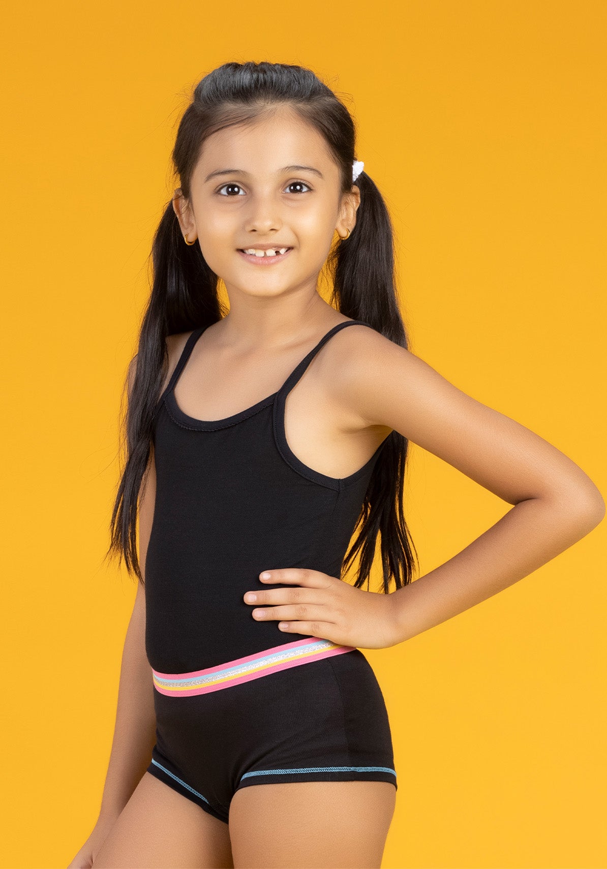 Girls Boyshorts primary tencel modal black - XYLife Kids Wear
