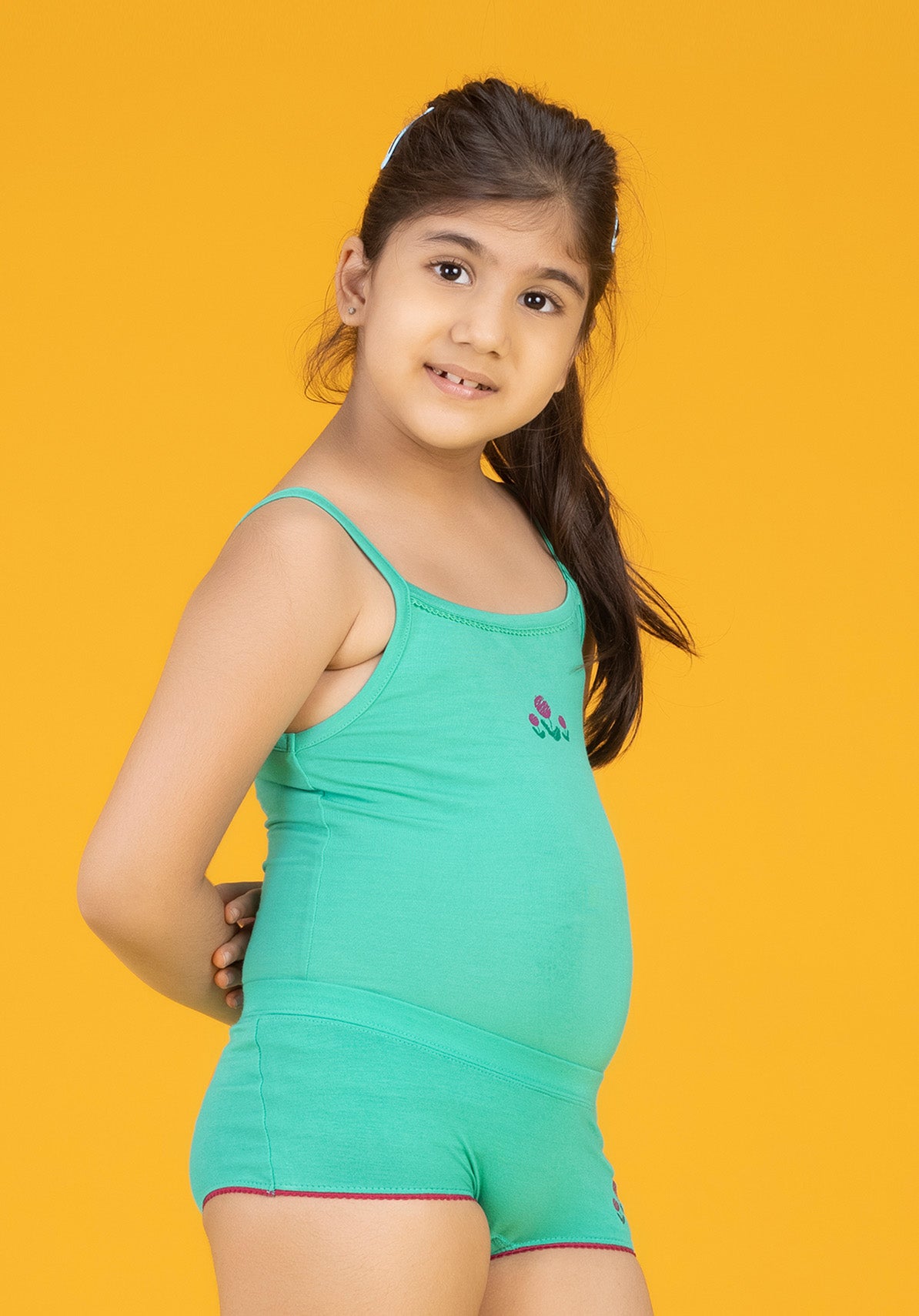 Girls Boyshorts scribbles tencel modal green - XYLife Kids Wear