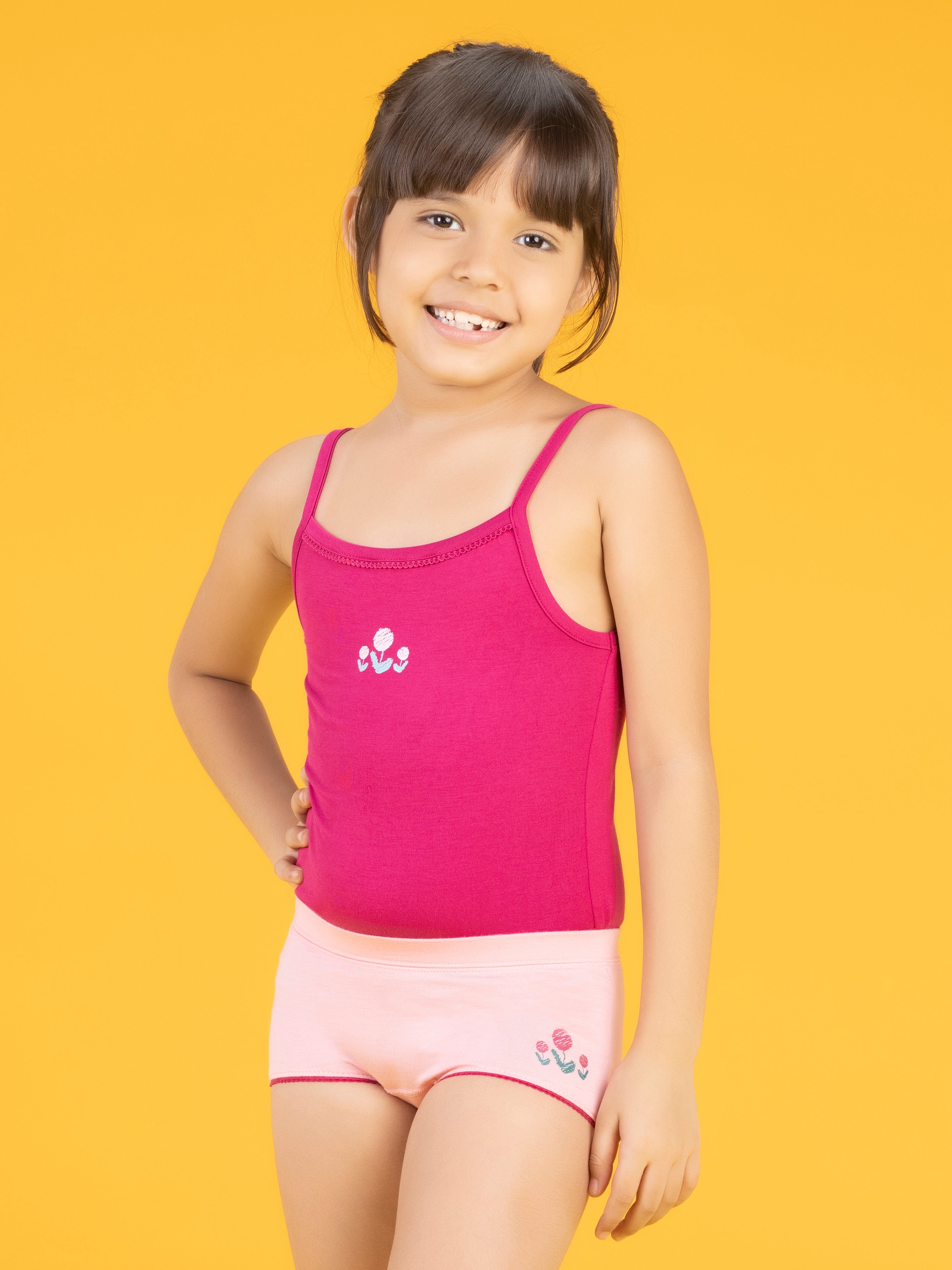 Girls Boyshorts scribbles tencel modal pink - XYLife Kids Wear