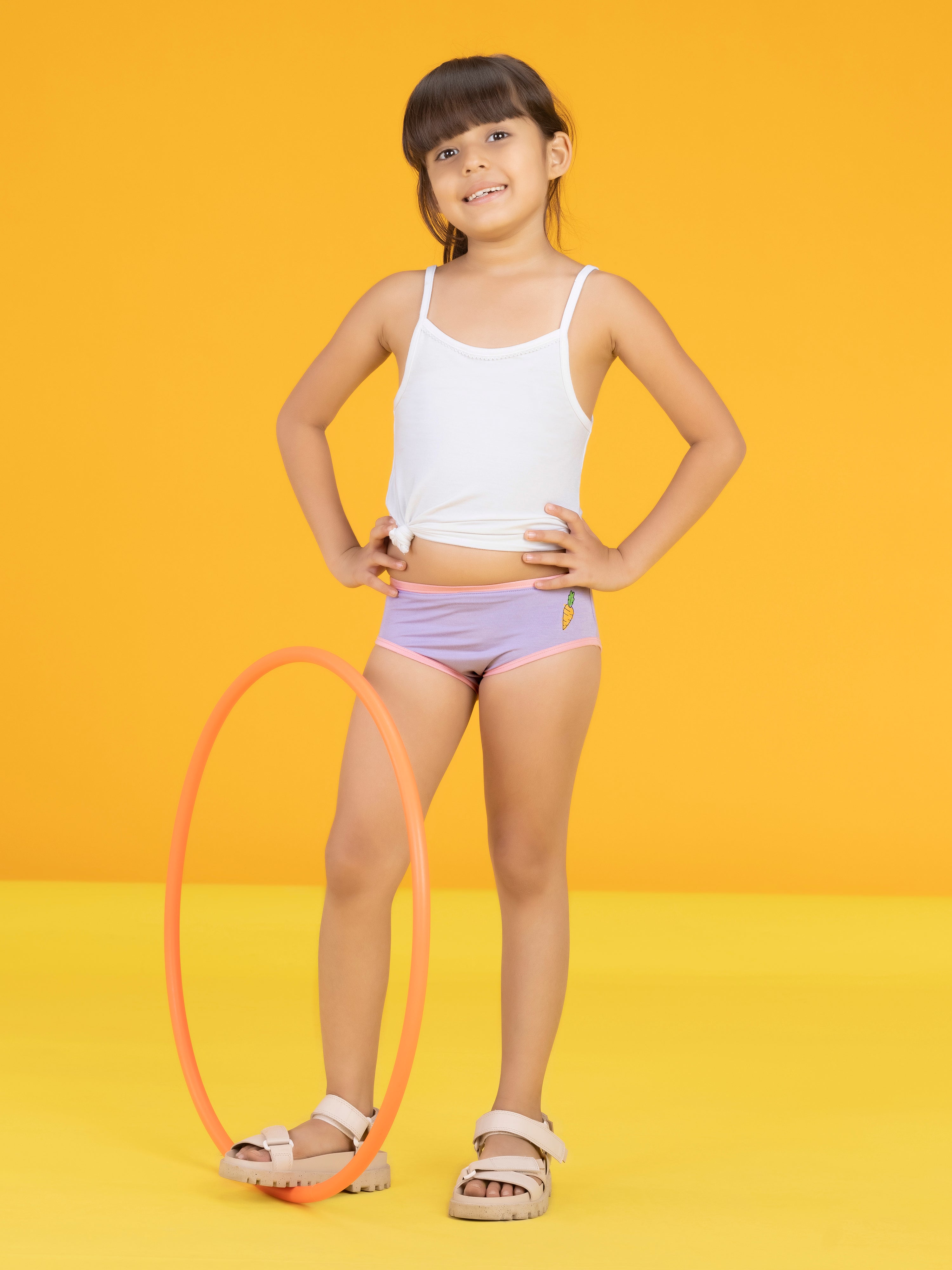 Girls hipsters scribbles carrot tencel modal lilac - XYLife Kids Wear