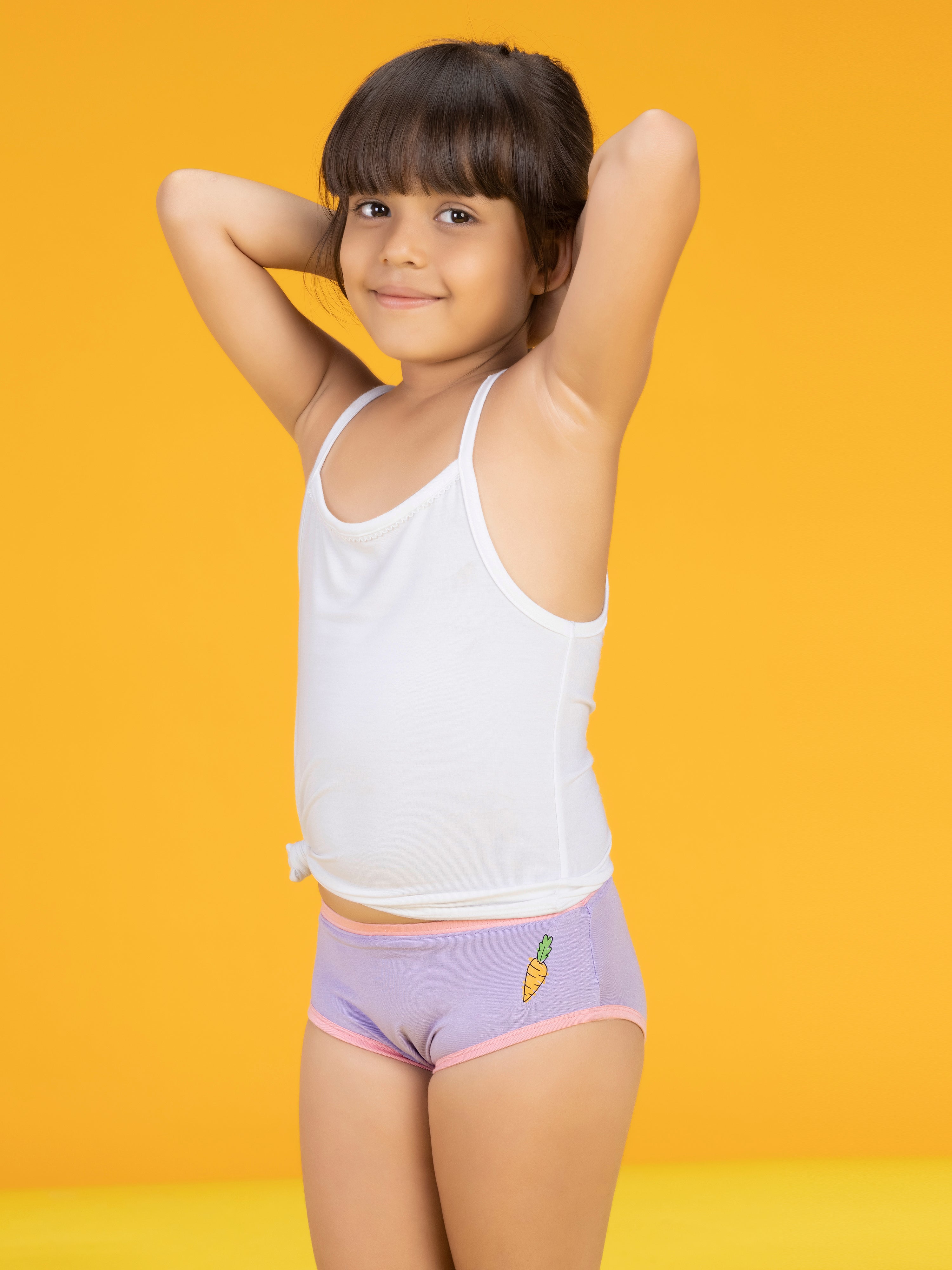 Girls hipsters scribbles carrot tencel modal lilac - XYLife Kids Wear