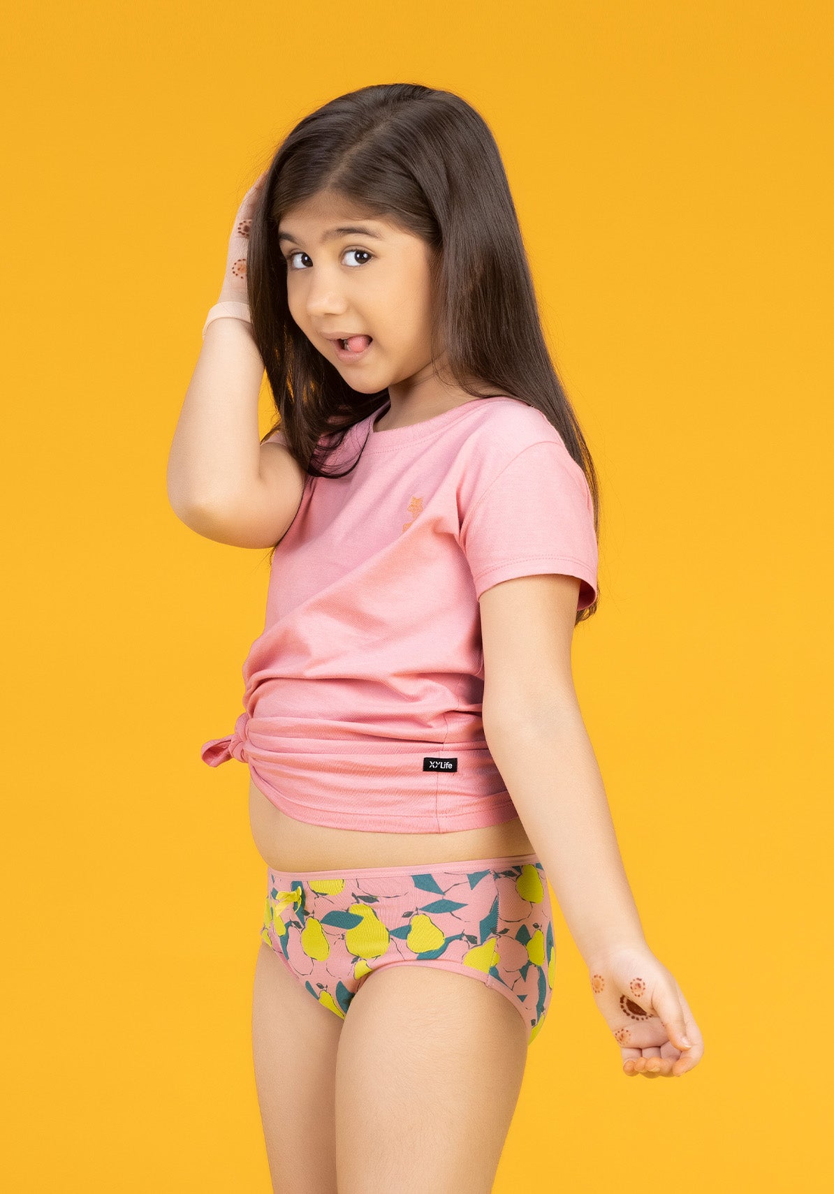 Girls hipsters scribbles pear tencel modal peach - XYLife Kids Wear