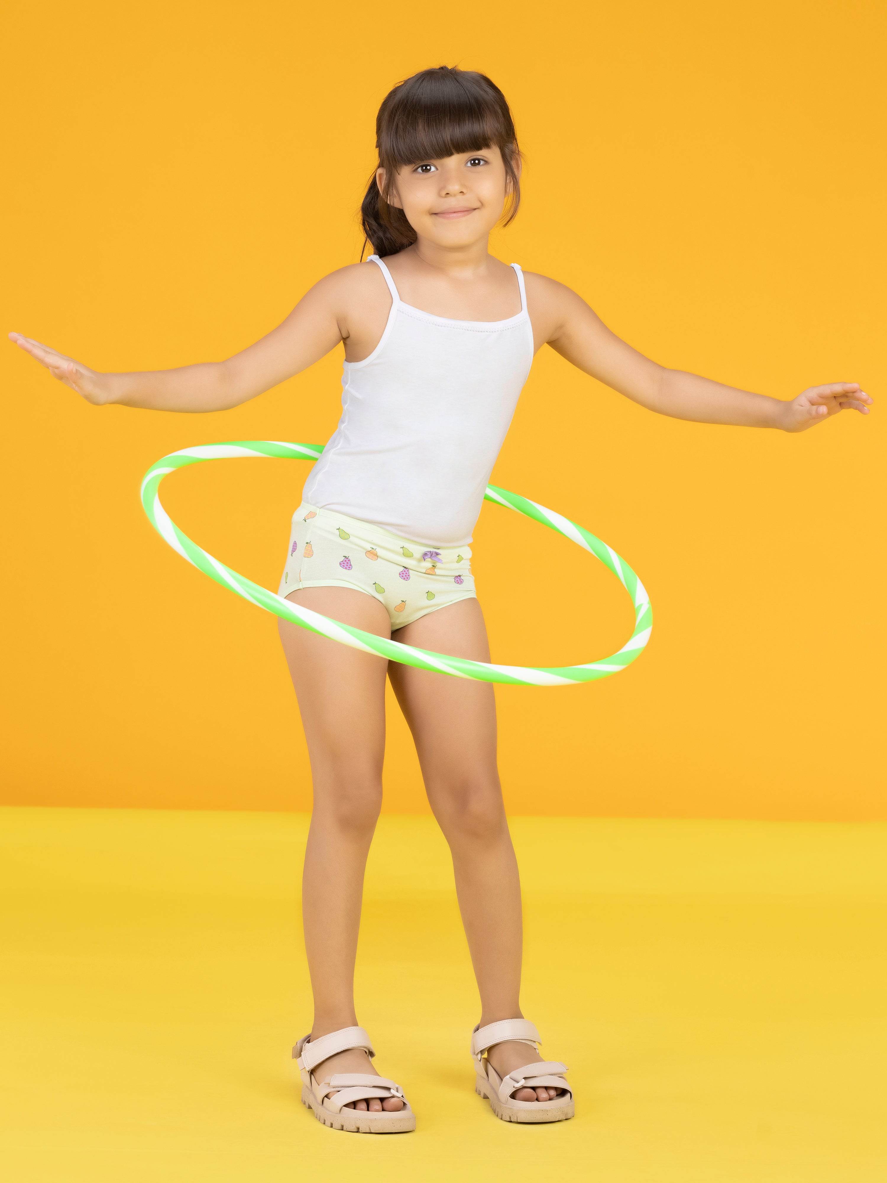 Girls hipsters scribbles pineapple tencel modal green - XYLife Kids Wear
