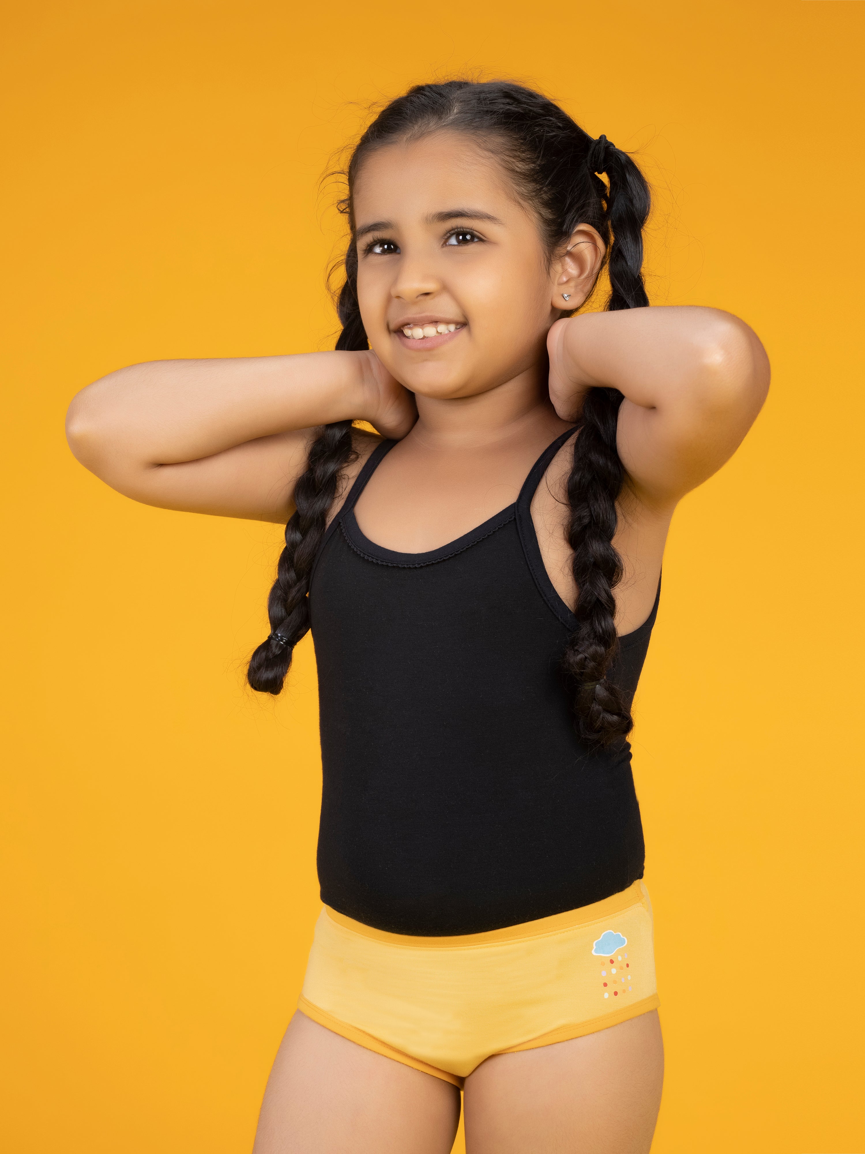 Girls hipsters scribbles raincloud tencel modal yellow - XYLife Kids Wear