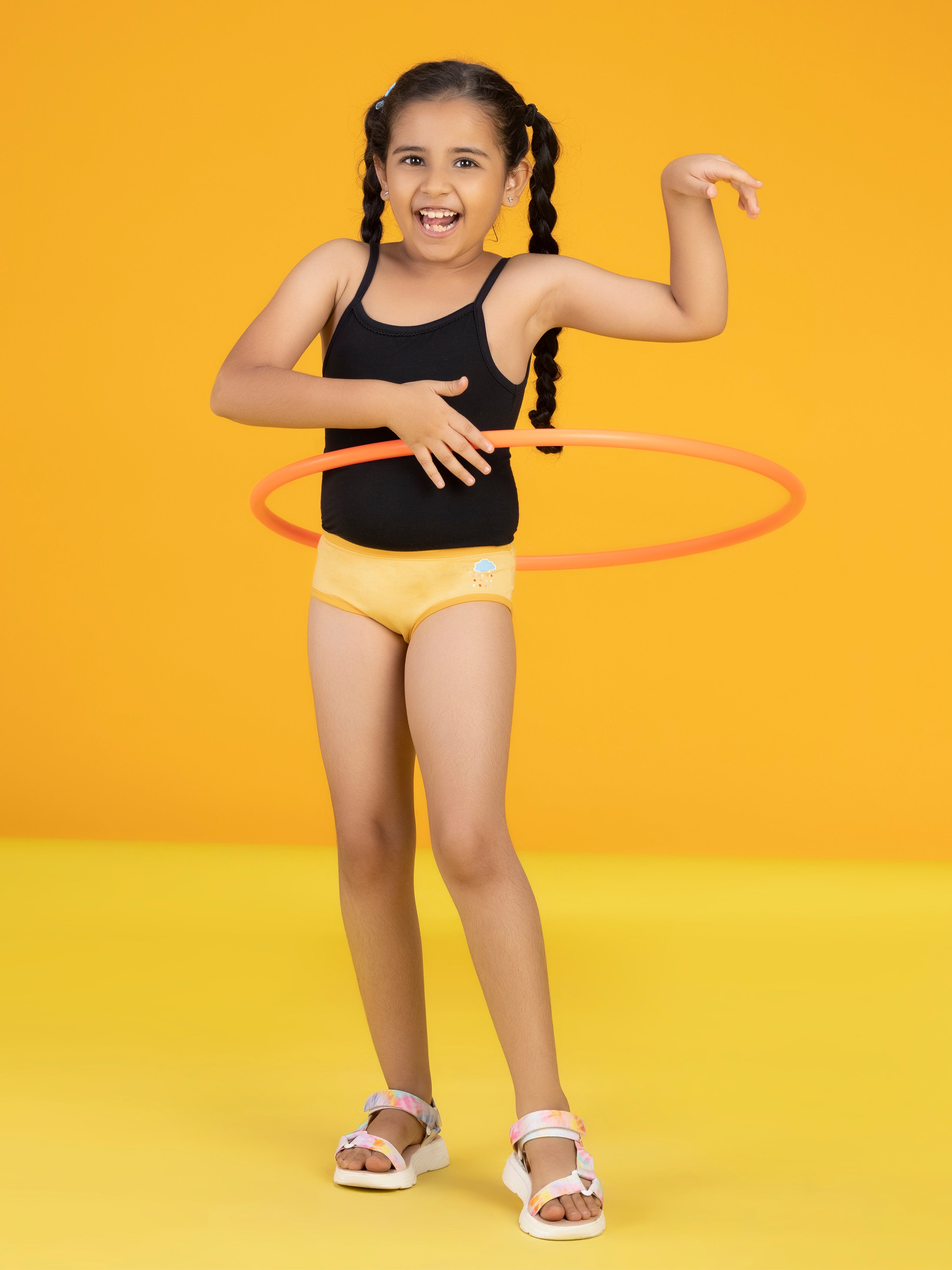 Girls hipsters scribbles raincloud tencel modal yellow - XYLife Kids Wear