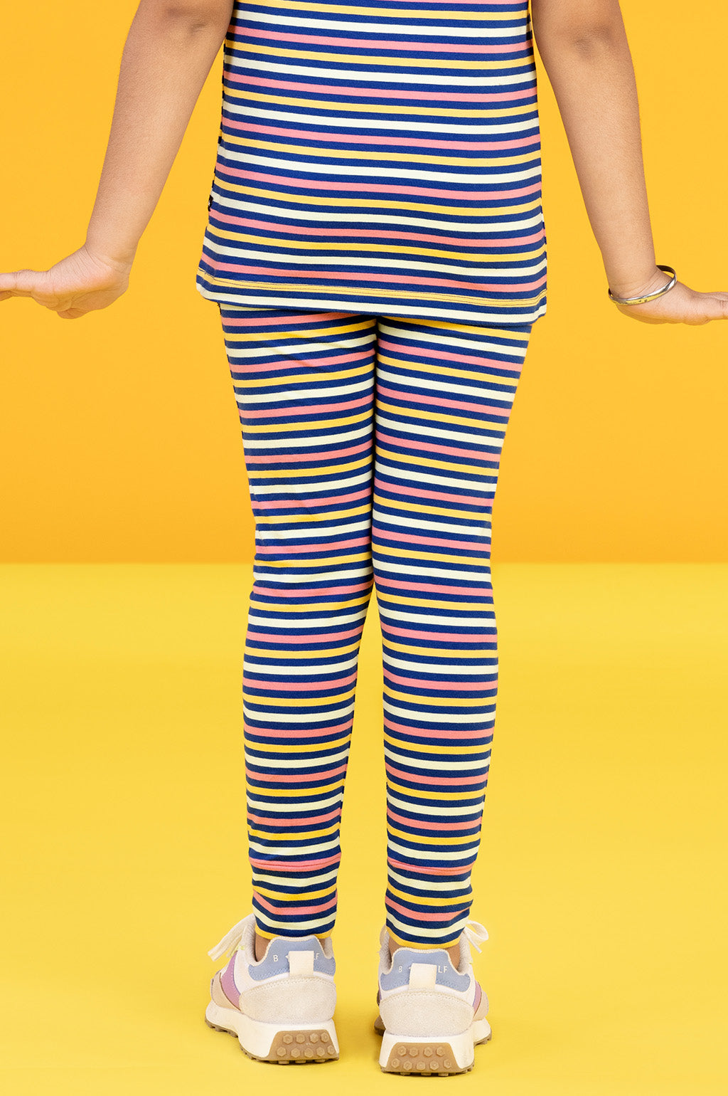 Girls leggings arcade combed cotton blue - XYLife Kids Wear