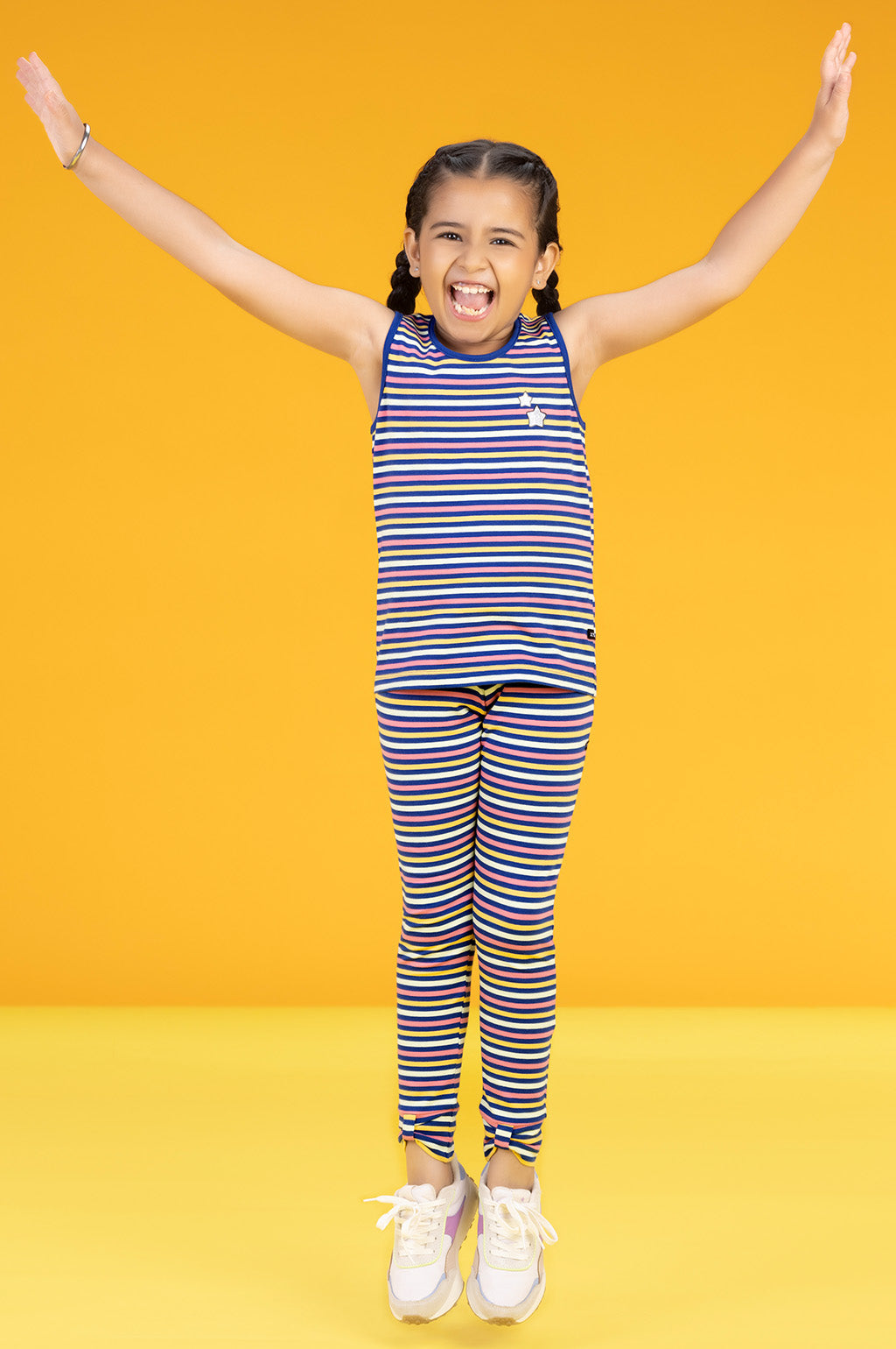 Arcade Girls Leggings Blue Combed Cotton