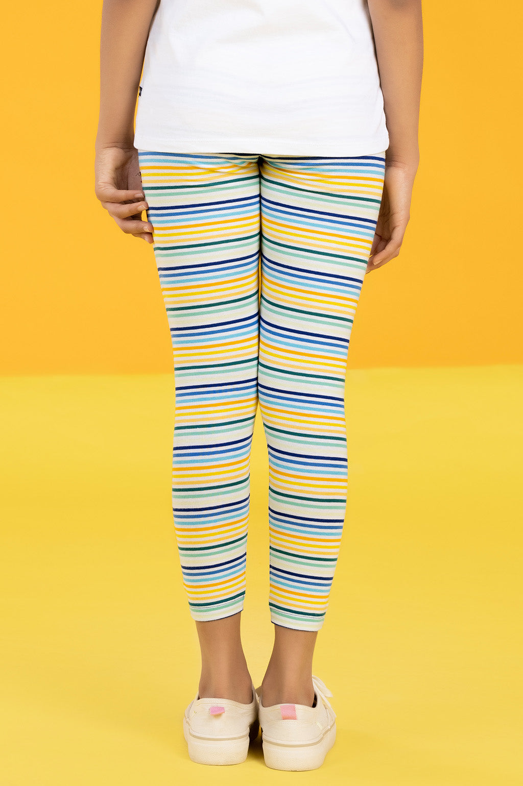 Girls leggings arcade combed cotton yellow - XYLife Kids Wear