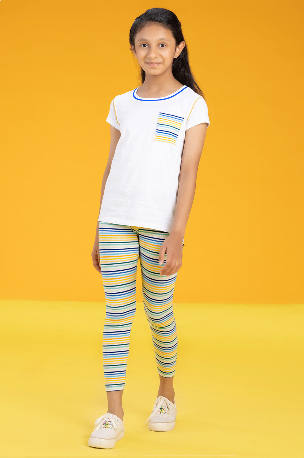 Arcade Girls Leggings Yellow Combed Cotton