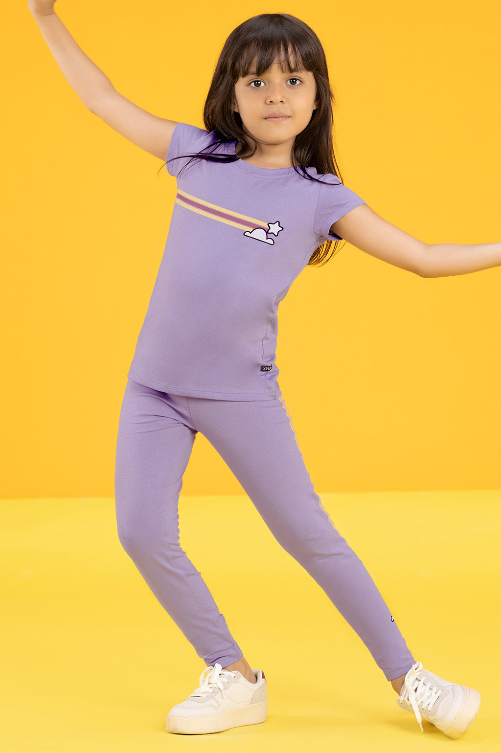 Playmate Girls Leggings Lilac Combed Cotton