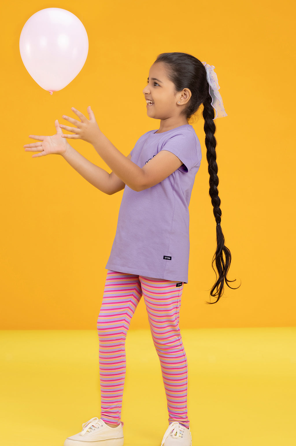 Playmate Girls Leggings Pink Combed Cotton