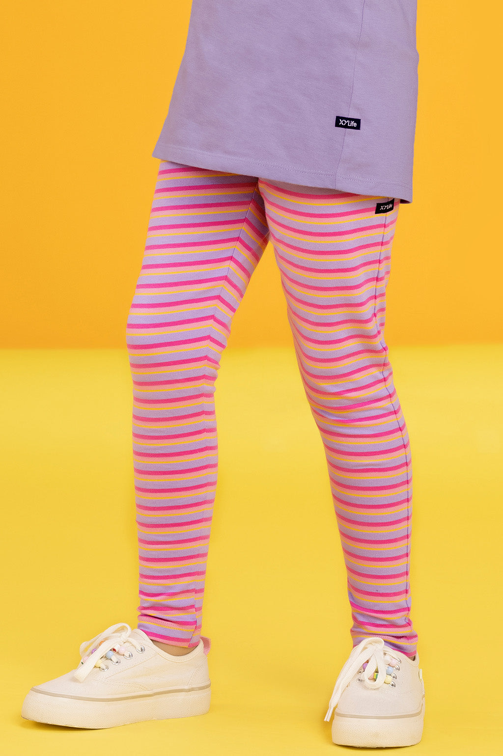 Girls leggings playmate combed cotton pink - XYLife Kids Wear