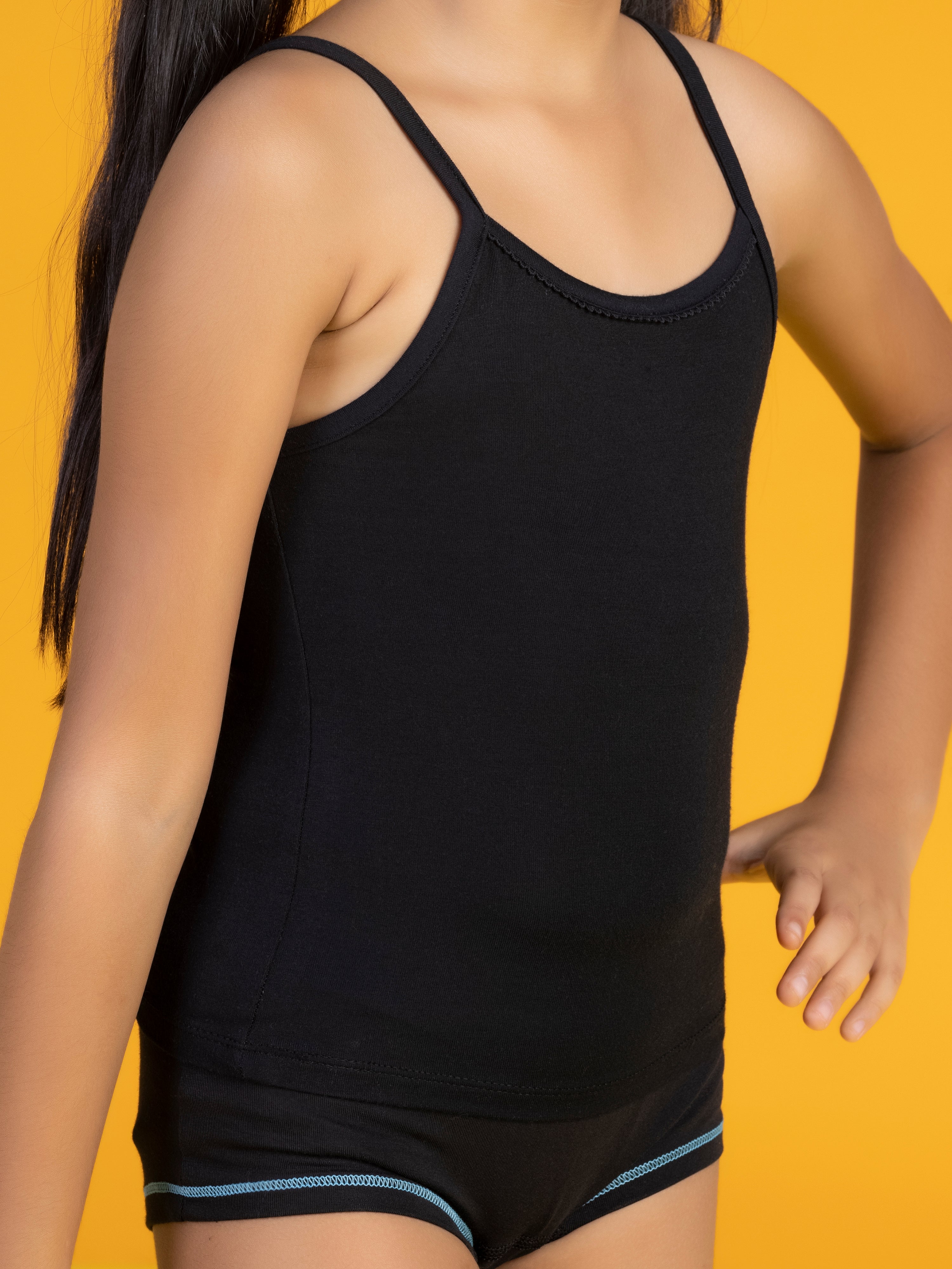 Girls slip primary tencel modal black - XYLife Kids Wear