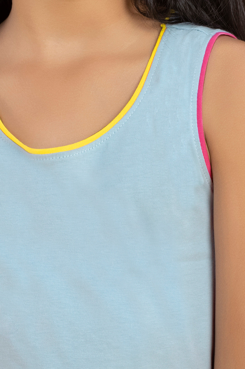 Girls tank top primary combed cotton blue - XYLife Kids Wear
