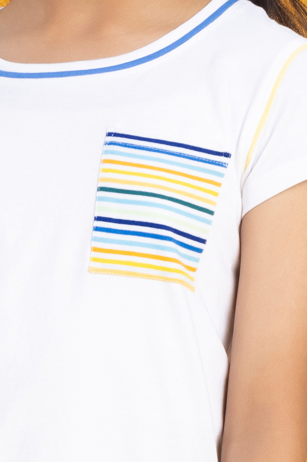 Girls t shirt arcade combed cotton white - XYLife Kids Wear