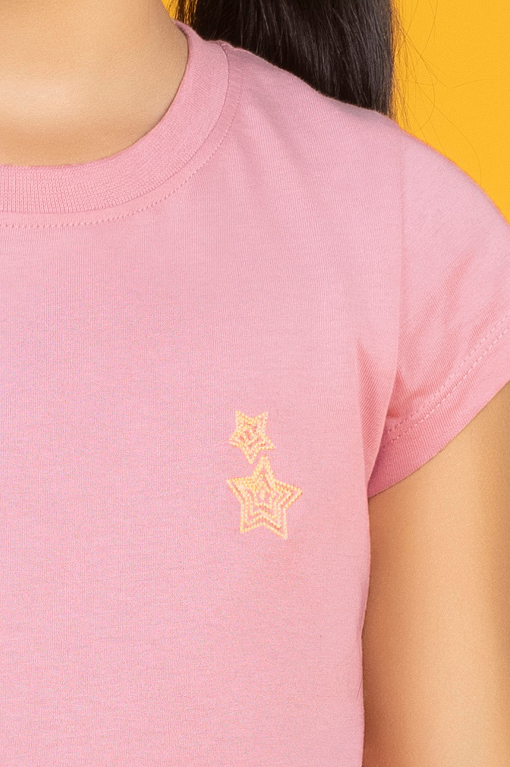 Girls t shirt astro combed cotton pink - XYLife Kids Wear