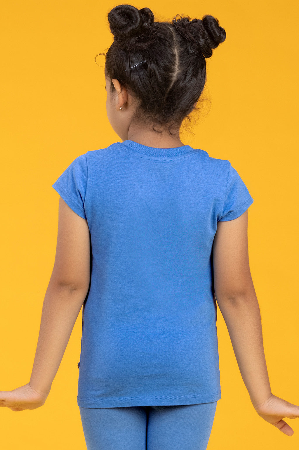 Girls t shirt playmate combed cotton blue - XYLife Kids Wear