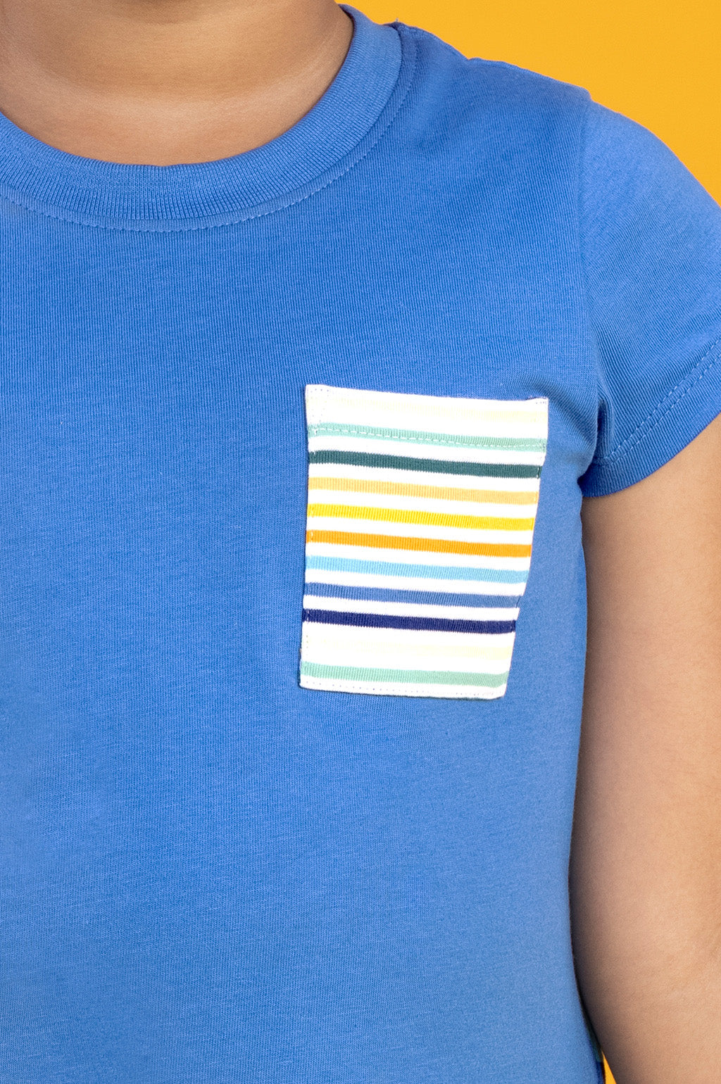 Girls t shirt playmate combed cotton blue - XYLife Kids Wear