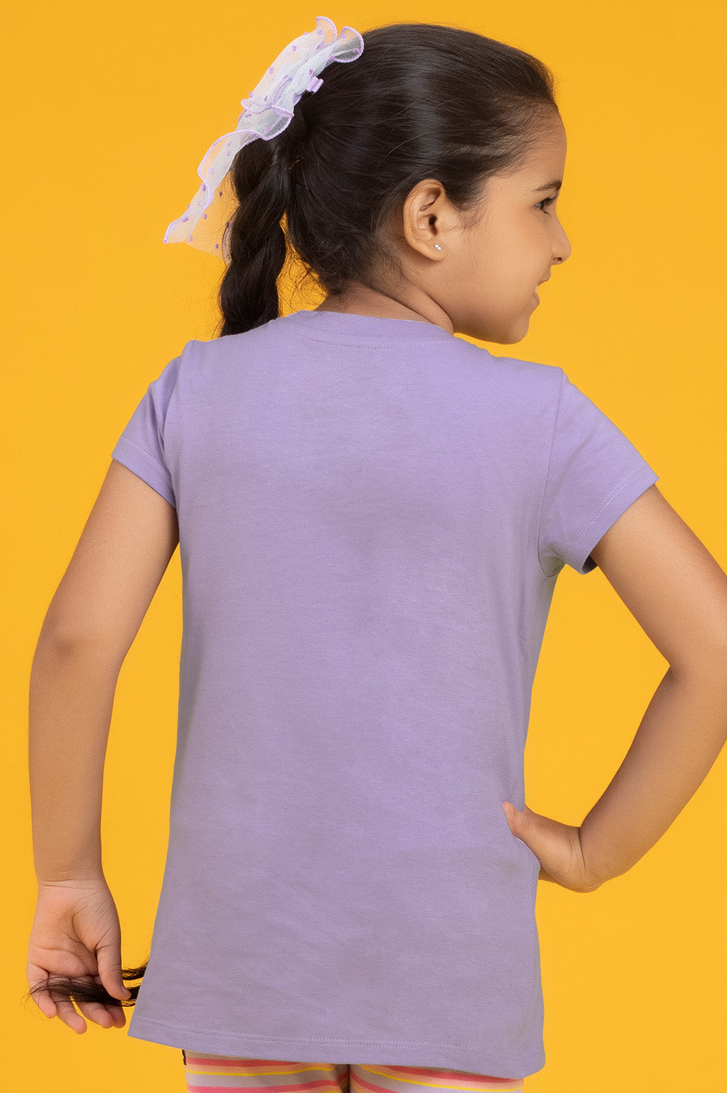 Girls t shirt playmate combed cotton lilac - XYLife Kids Wear