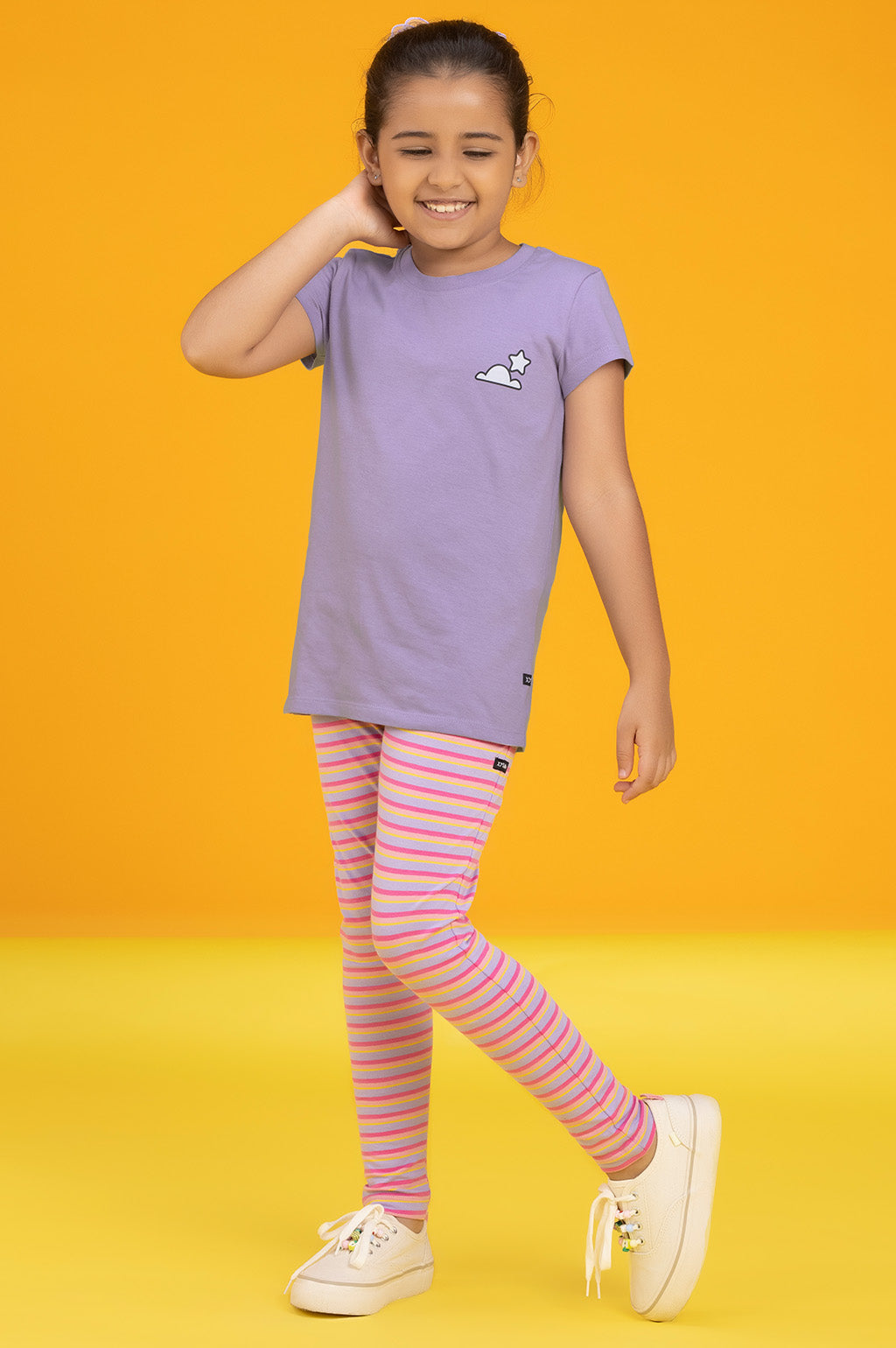 Girls t shirt playmate combed cotton lilac - XYLife Kids Wear