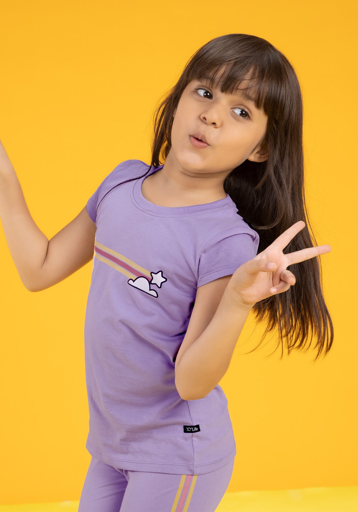 Playmate Girls Co-Ord Set Combed Cotton Lilac