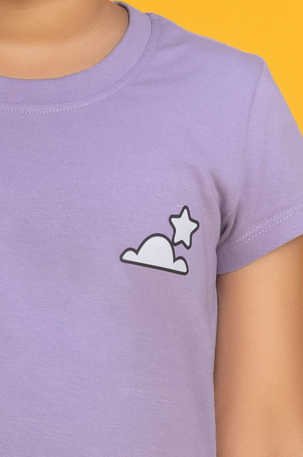 Girls t shirt playmate combed cotton lilac - XYLife Kids Wear