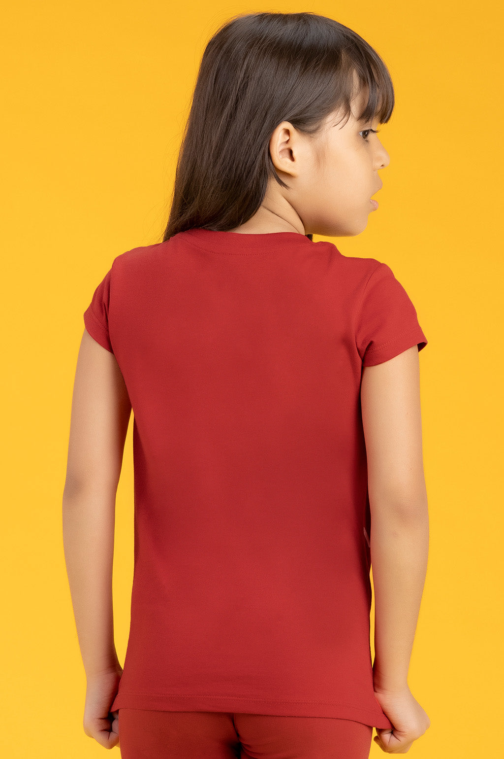 Girls t shirt playmate combed cotton red - XYLife Kids Wear